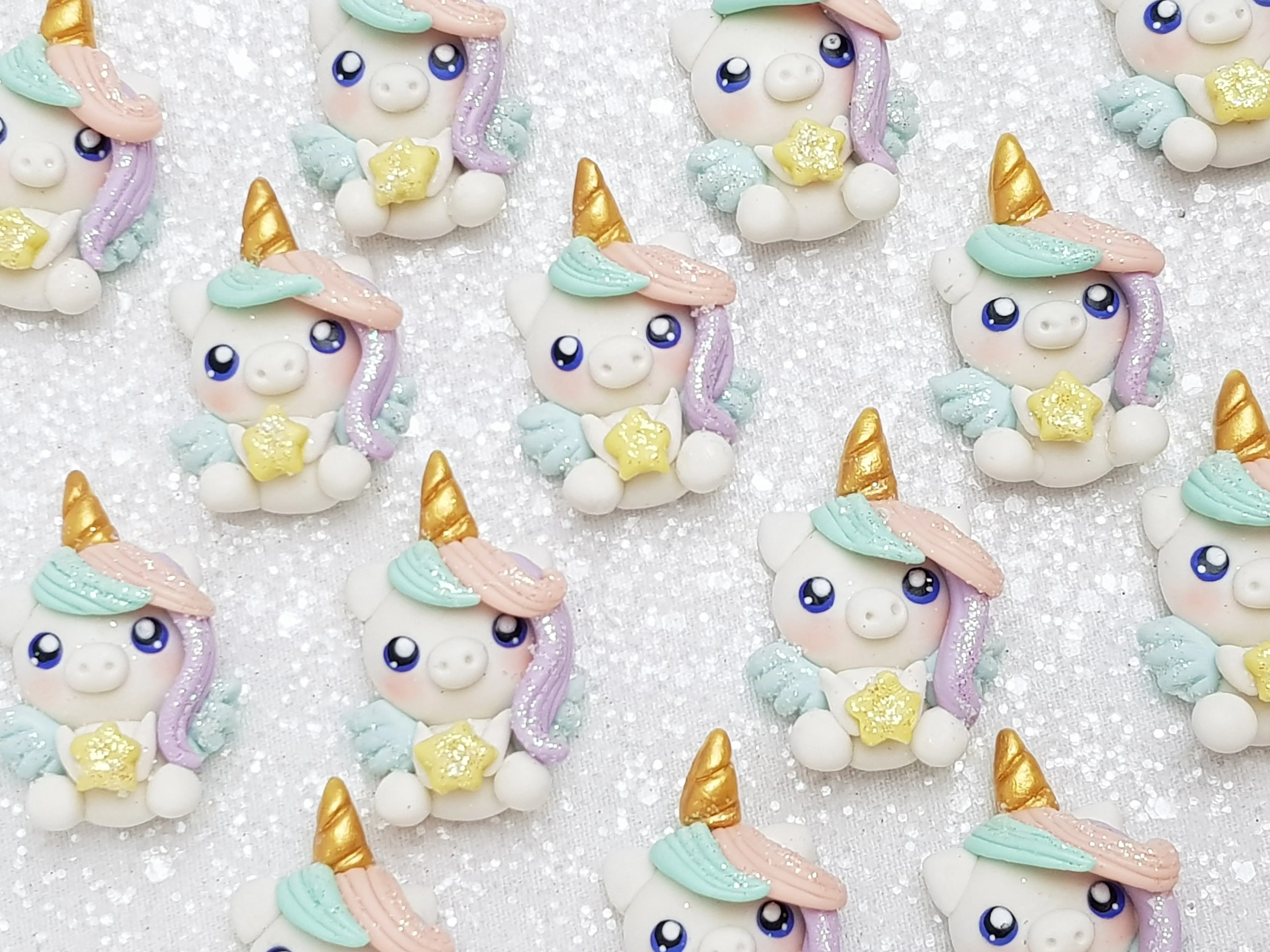 Clay Charm Embellishment - NEW Unicorn Pastel