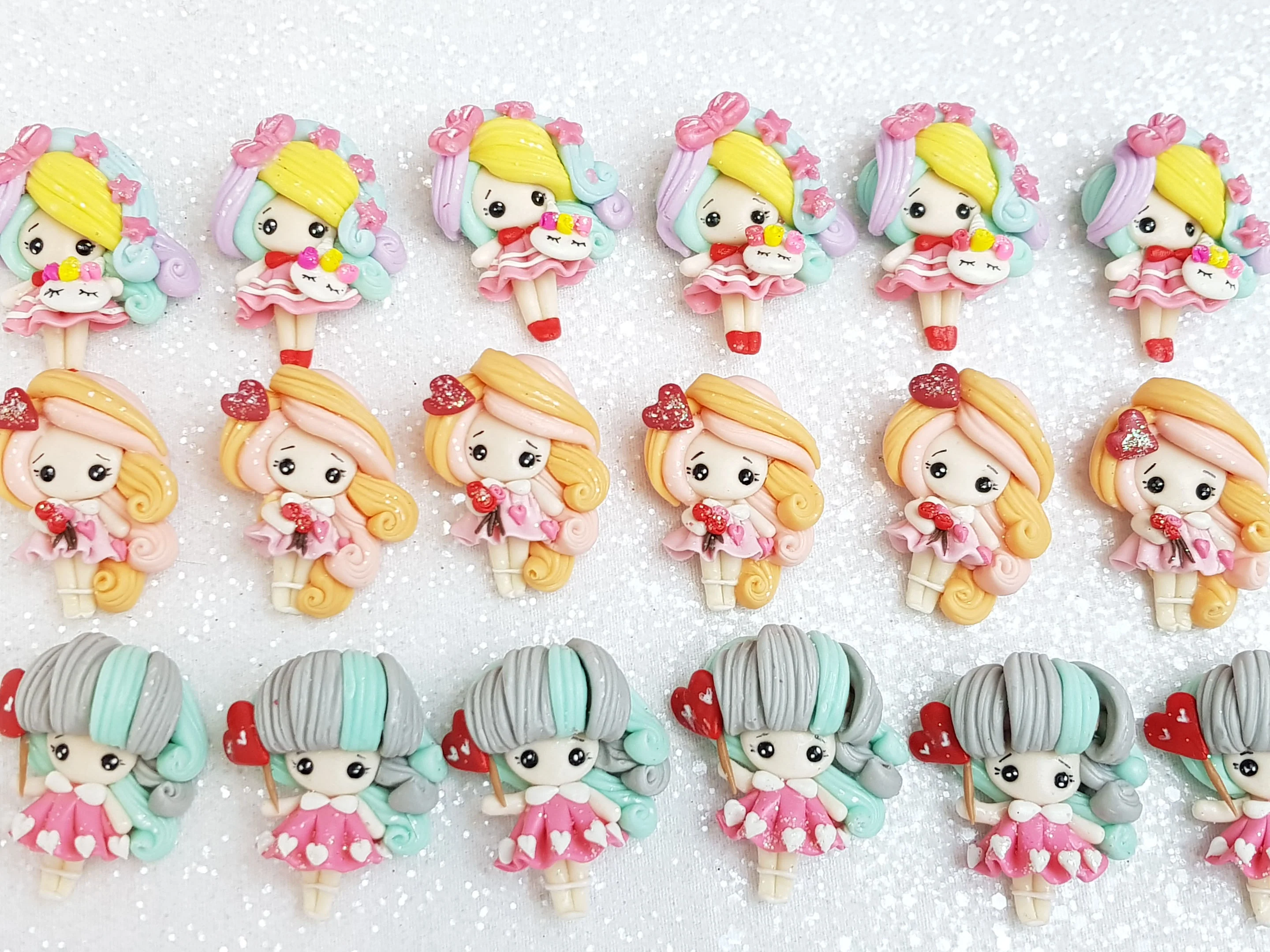 Clay Charm Embellishment - New Valentine Girl