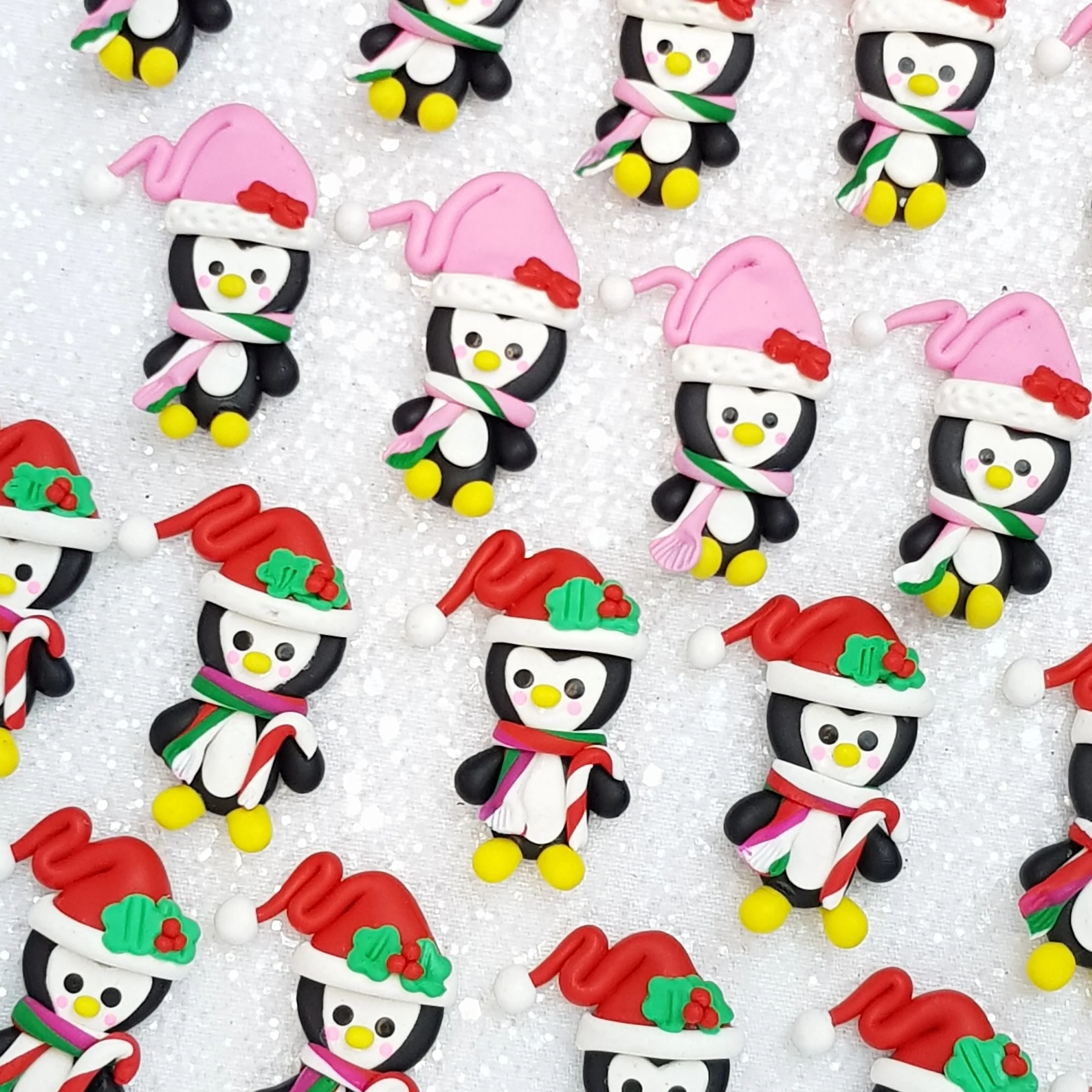 Clay Charm Embellishment - penguin delight