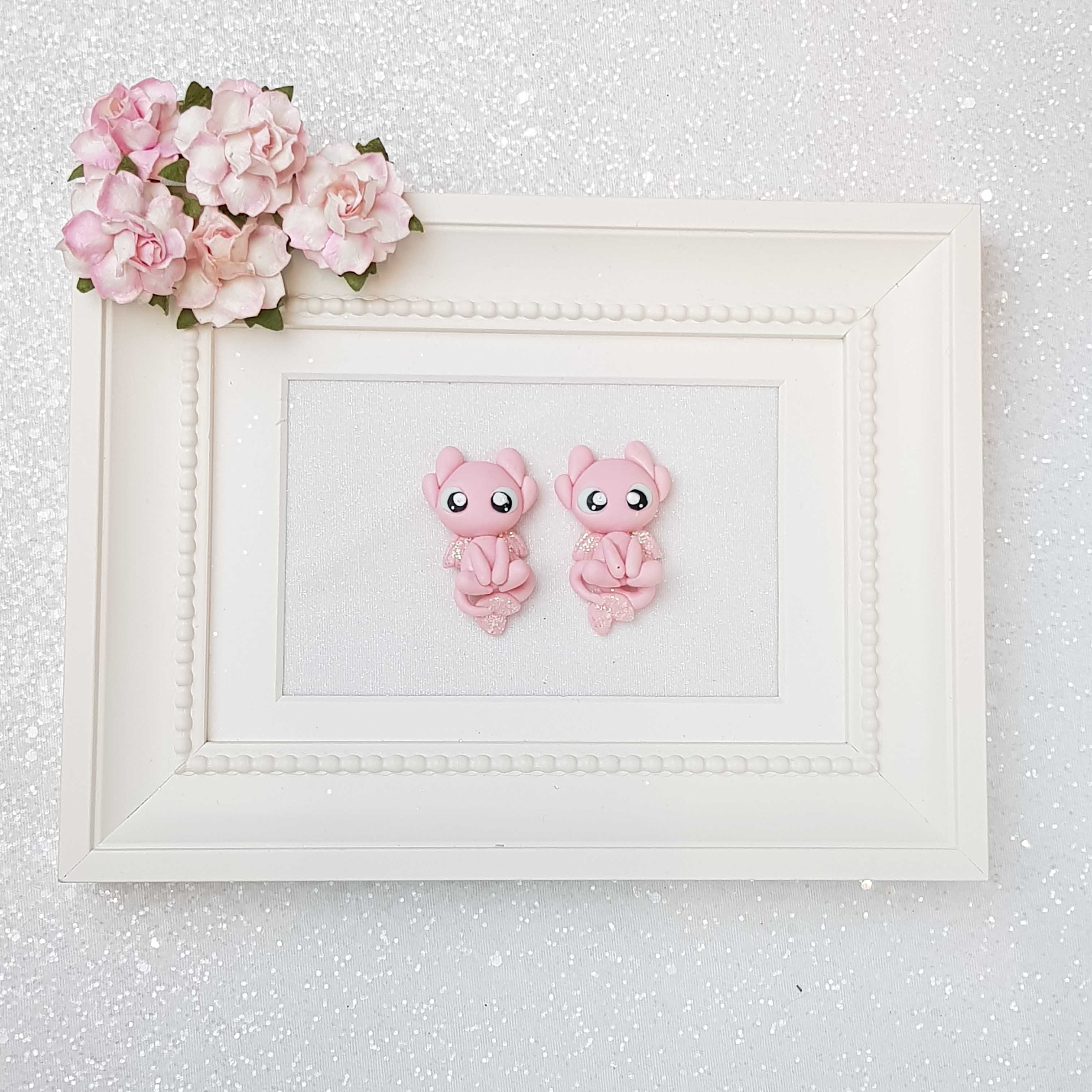 Clay Charm Embellishment - Pink Dragon