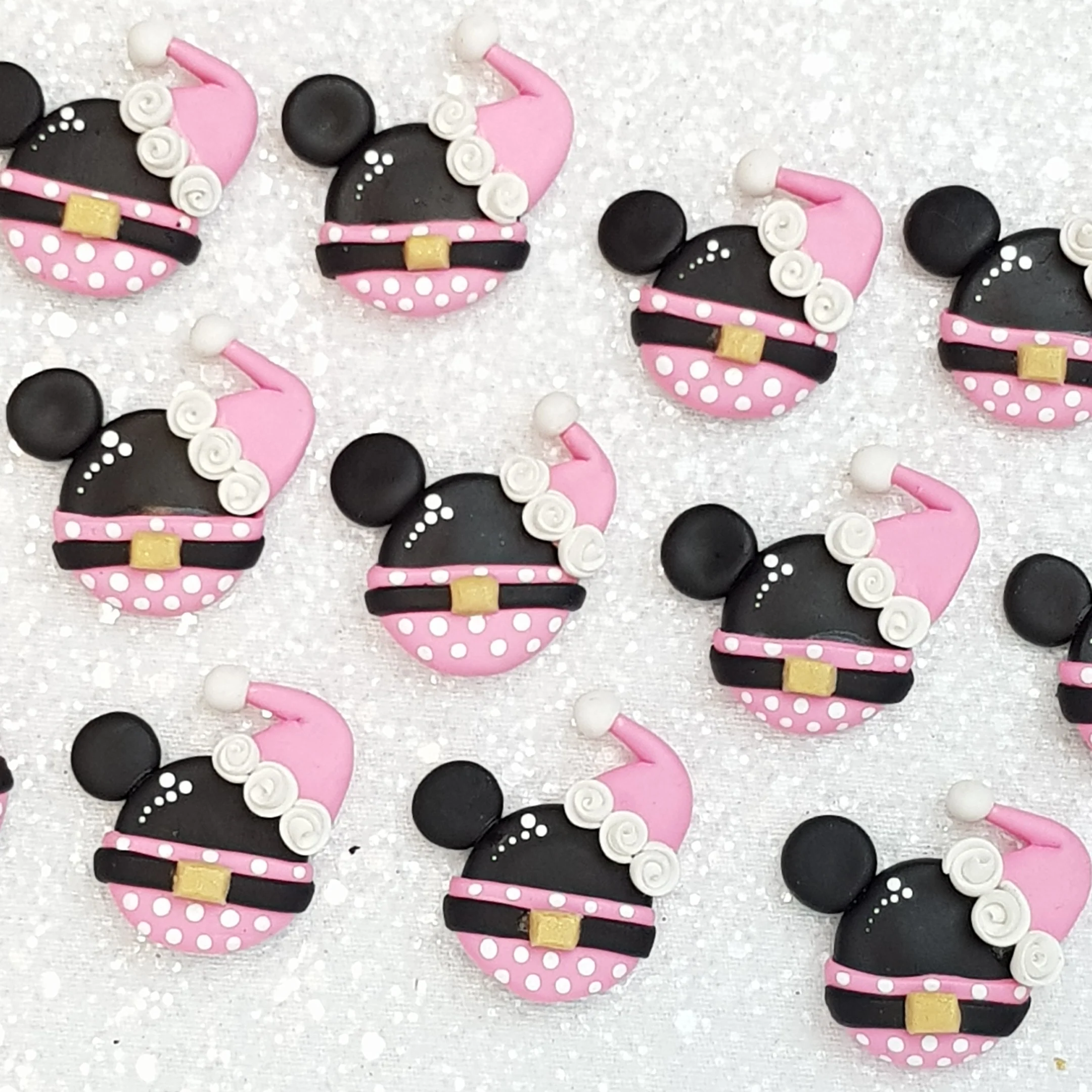 Clay Charm Embellishment - pink mouse