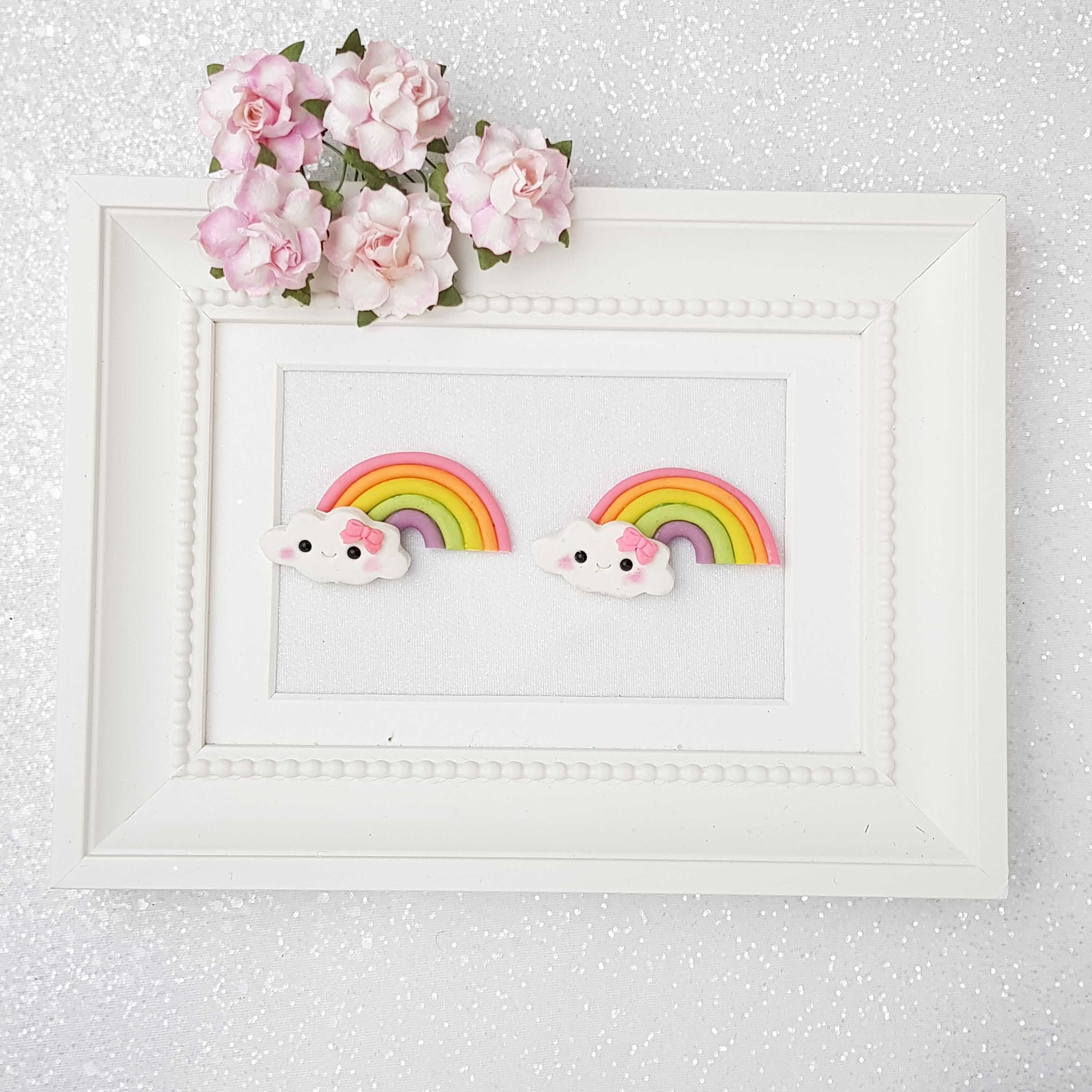 Clay Charm Embellishment - Rainbow and Cloud
