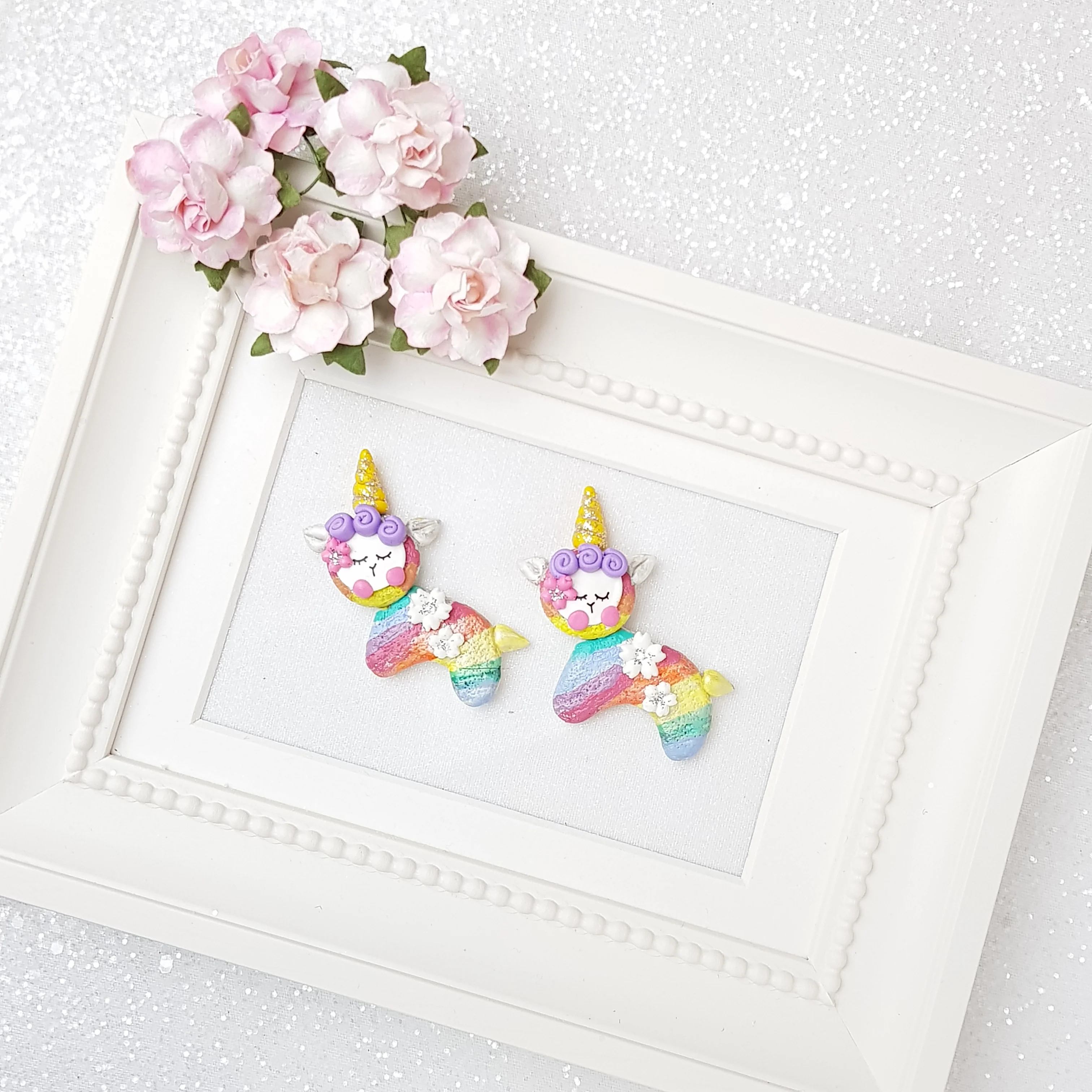 Clay Charm Embellishment - Rainbow Llama Delight - Image 2