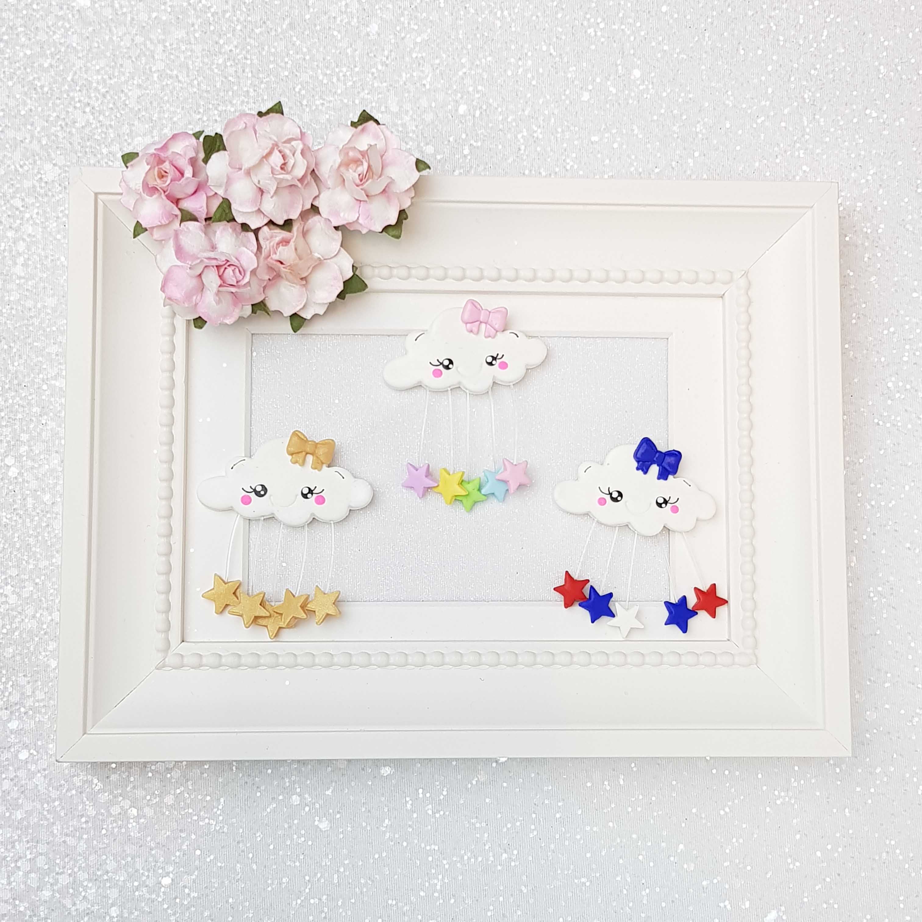 Clay Charm Embellishment - Cloud rainbow Star
