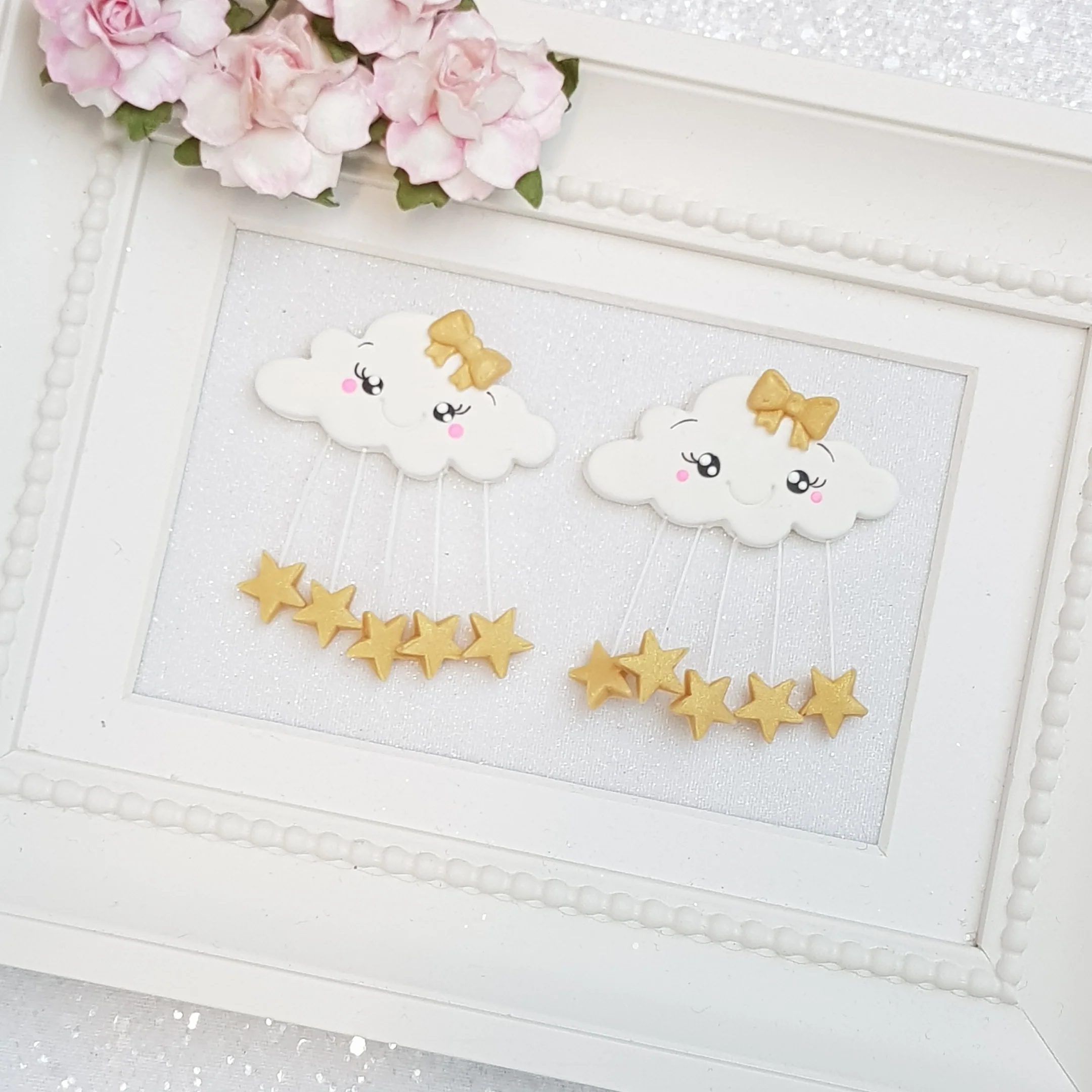 Clay Charm Embellishment - Cloud rainbow Star - Image 3