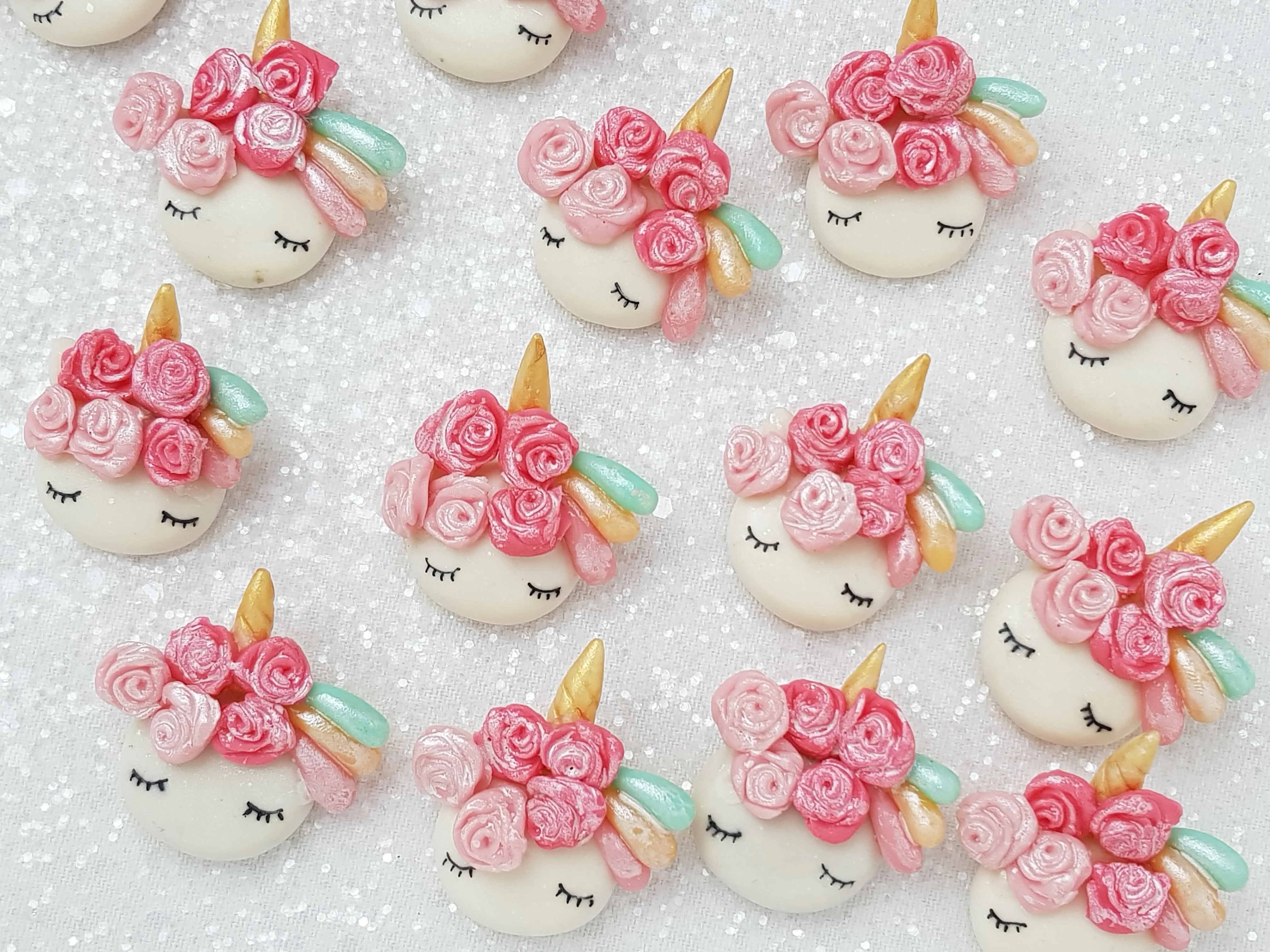 Clay Charm Embellishment - Rainbow Unicorn Head C