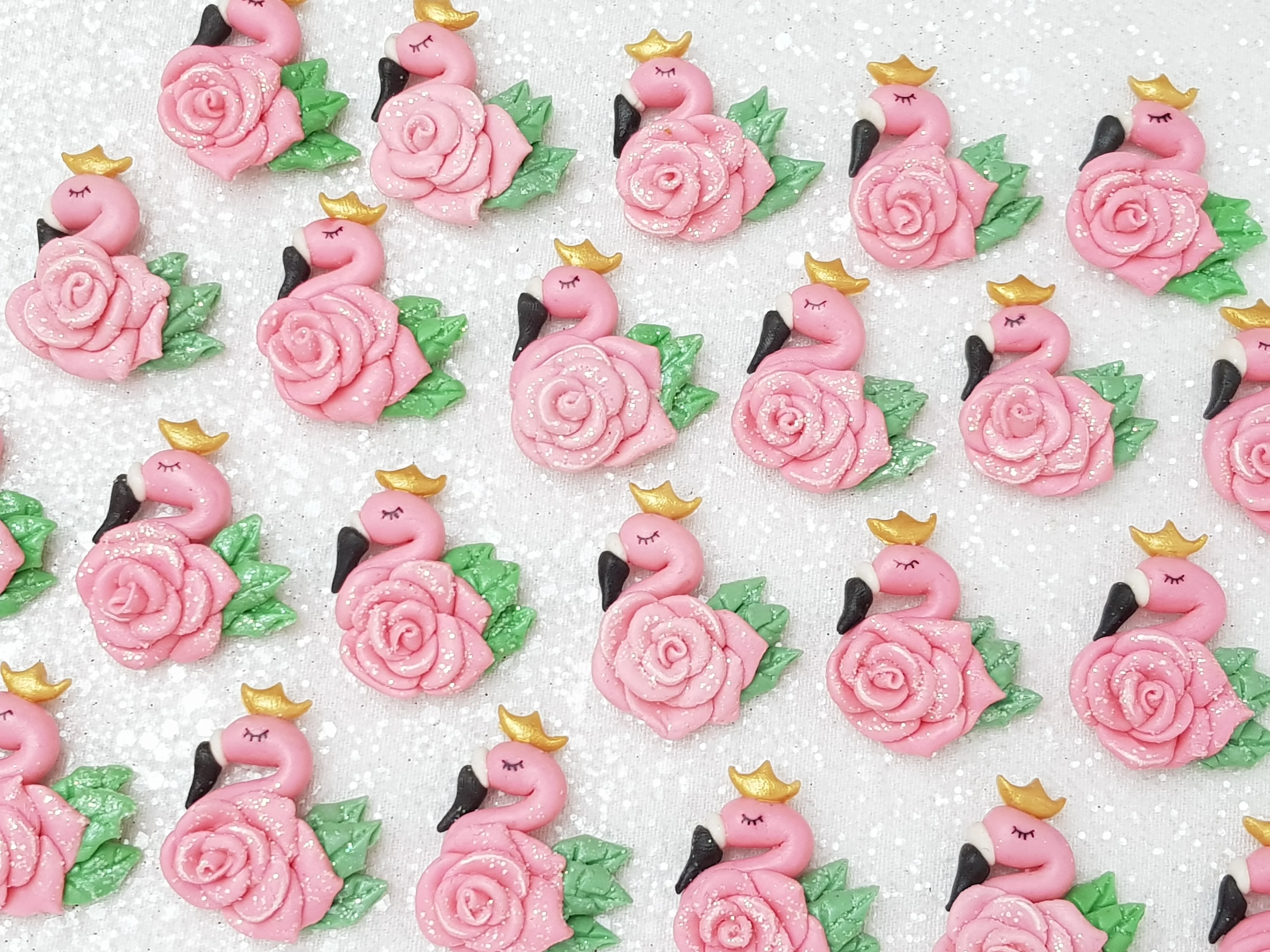 Clay Charm Embellishment - Rose Flamingo