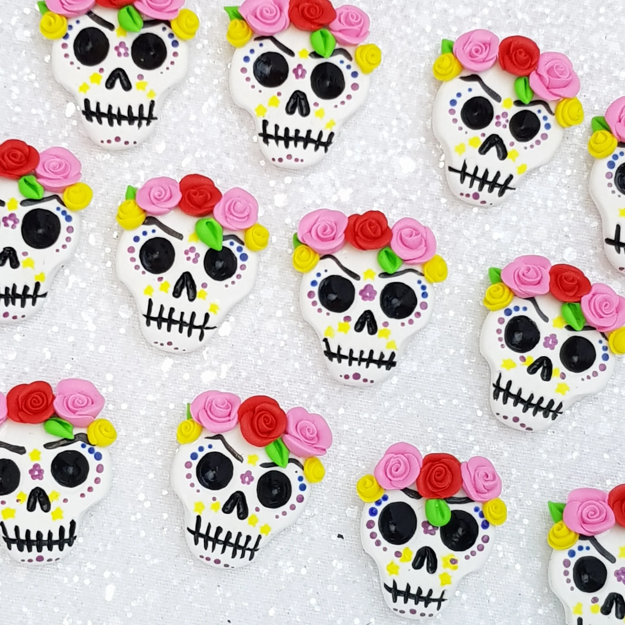 Clay Charm Embellishment - skeleton delight