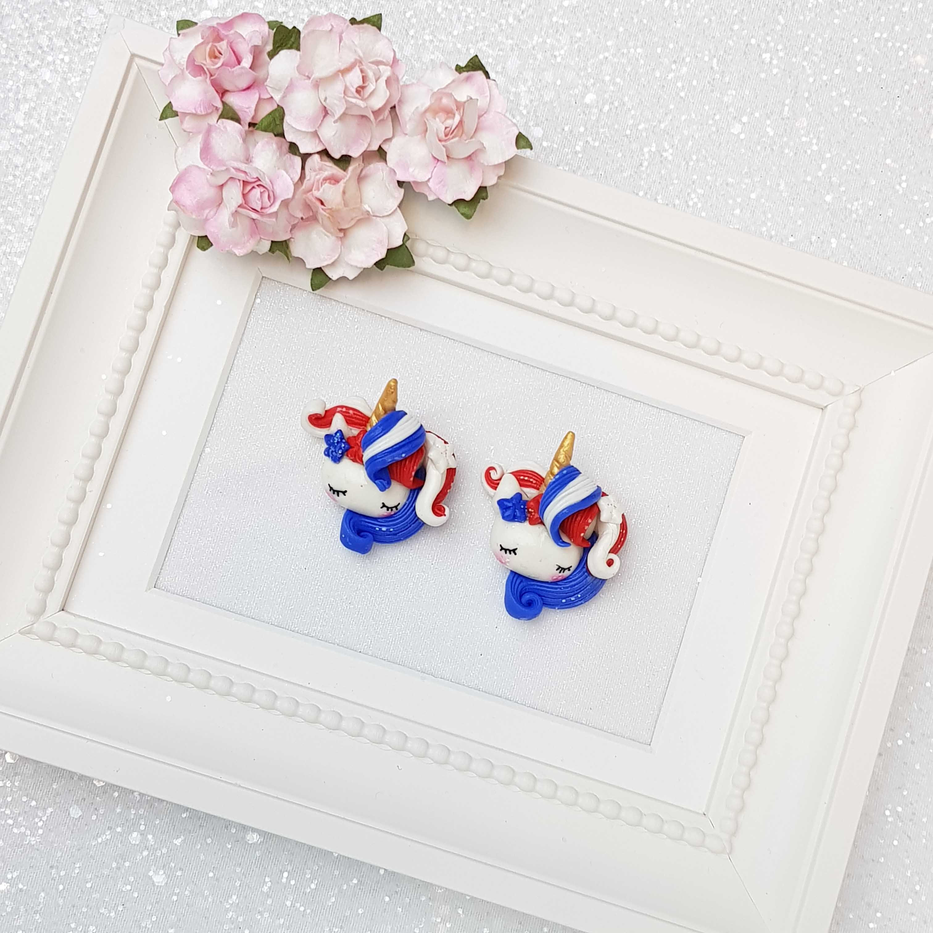 Clay Charm Embellishment - Sleepy Blue Pony Head