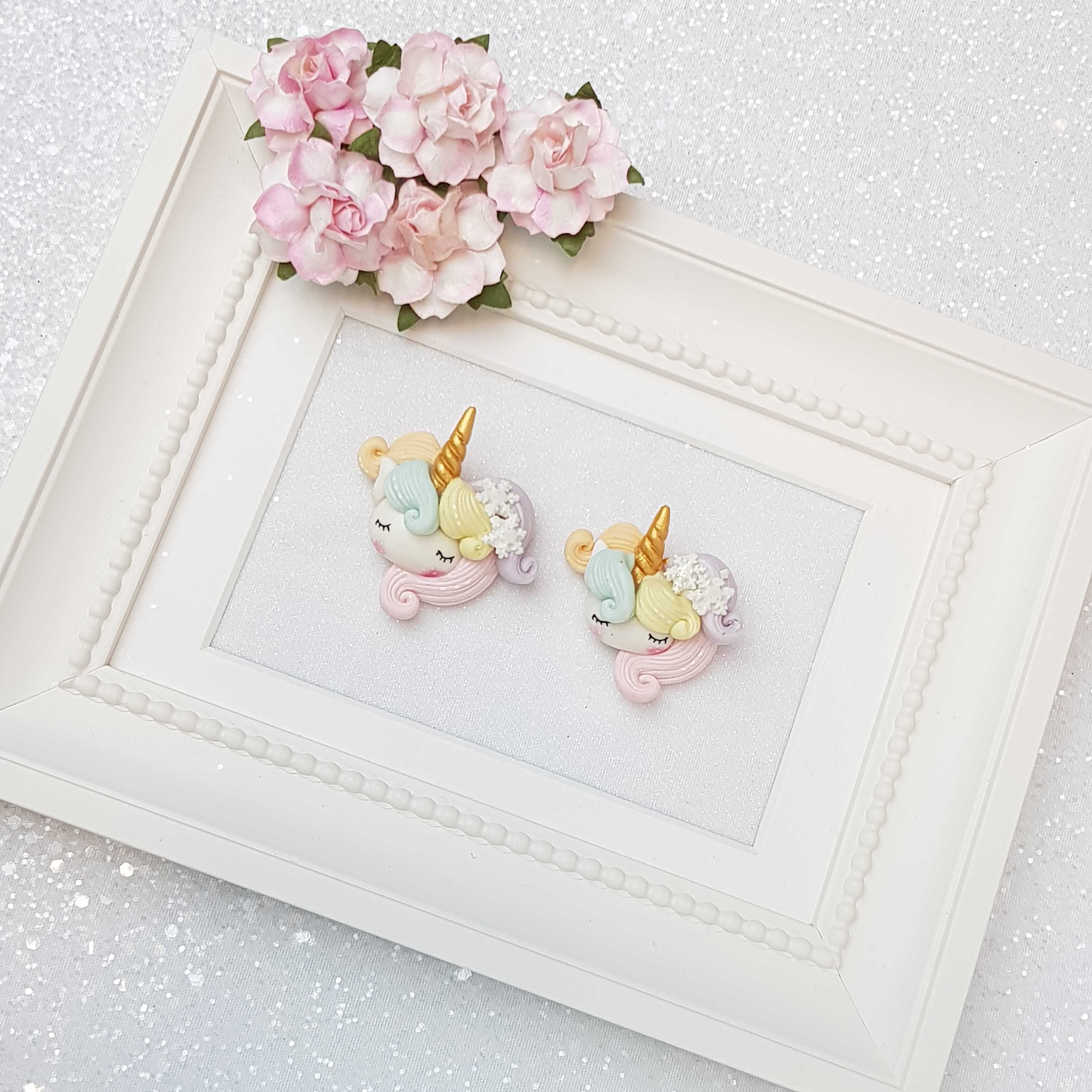 Clay Charm Embellishment - Sleepy Pastel Pony Head - Image 2