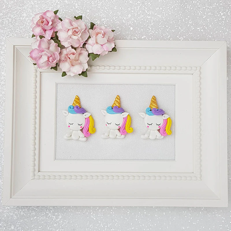 Clay Charm Embellishment - Sleepy Unicorn Delight