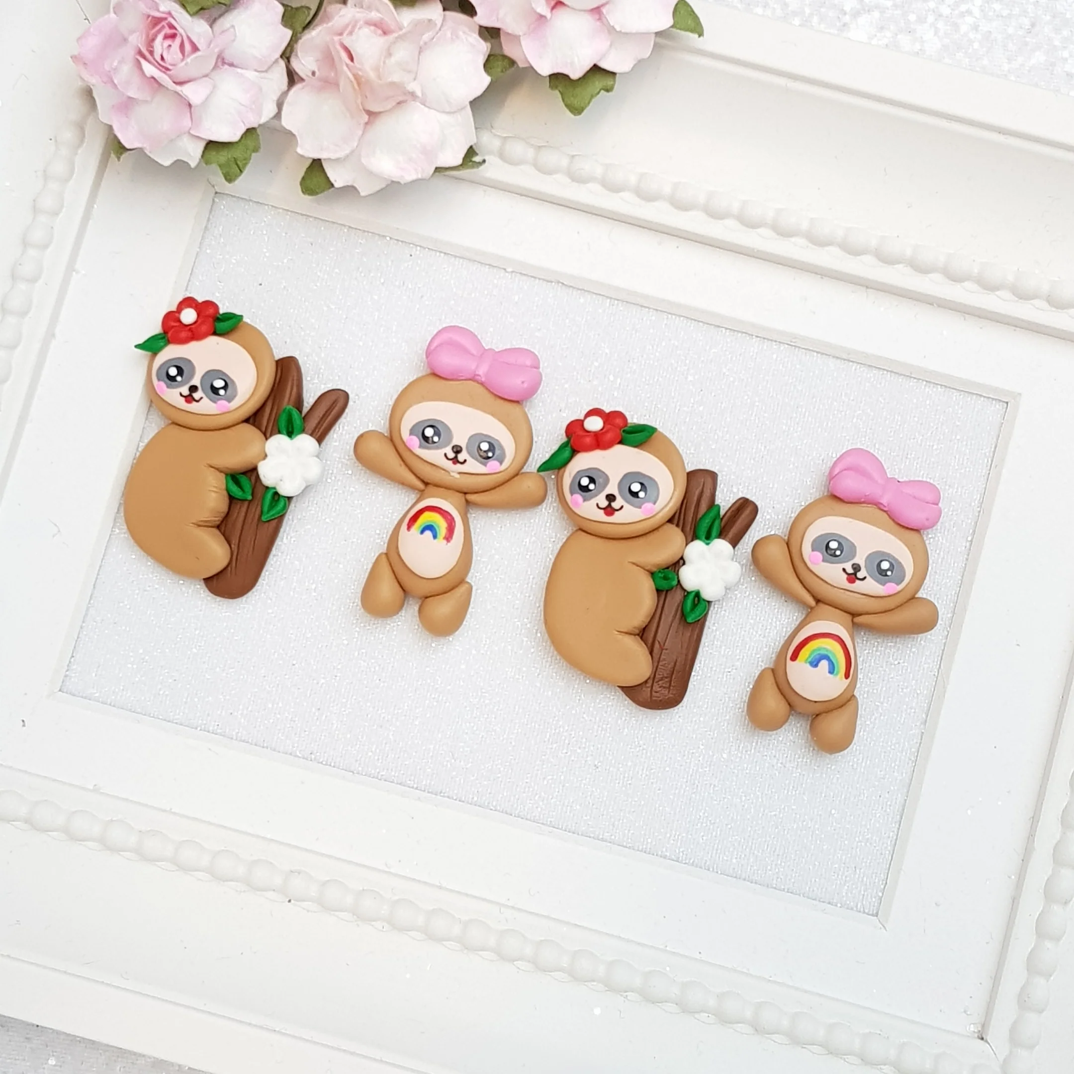 Clay Charm Embellishment - Sloth Delight