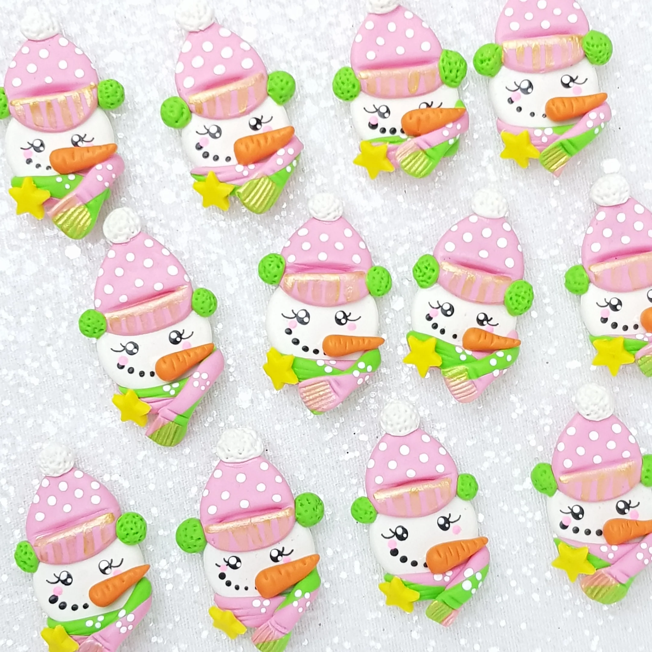 Clay Charm Embellishment - snowman Delight