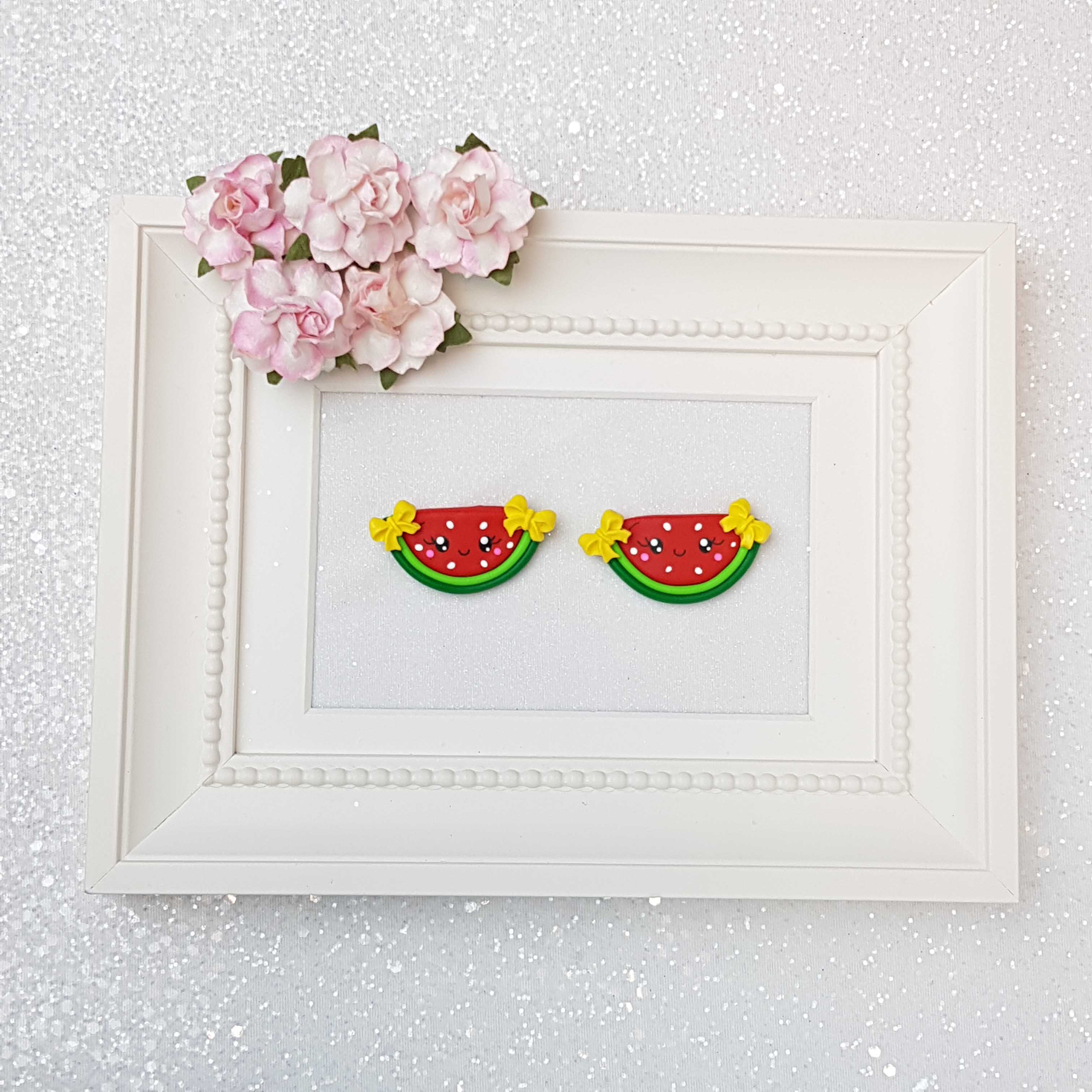 Clay Charm Embellishment - Summer Bow Watermelon