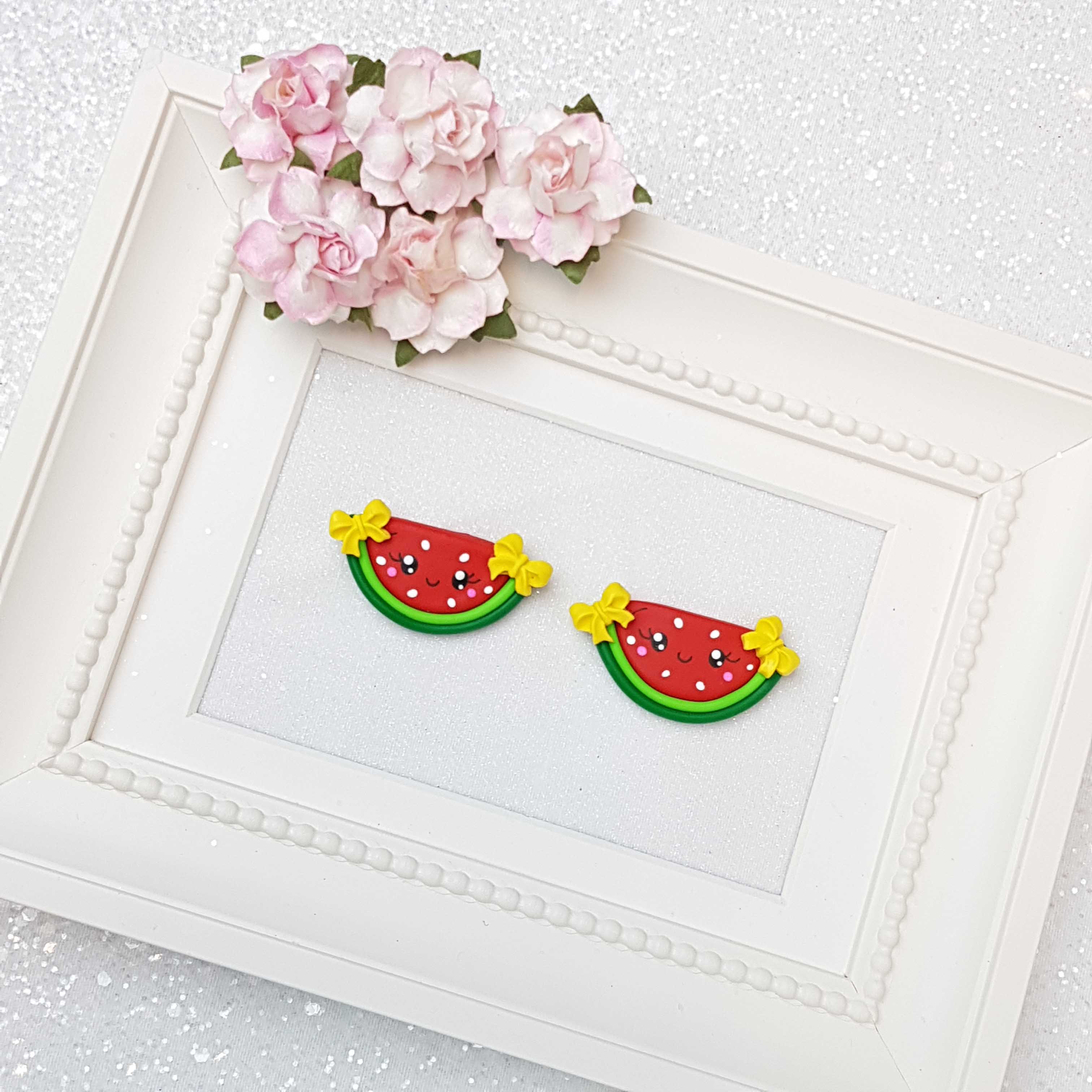 Clay Charm Embellishment - Summer Bow Watermelon - Image 2