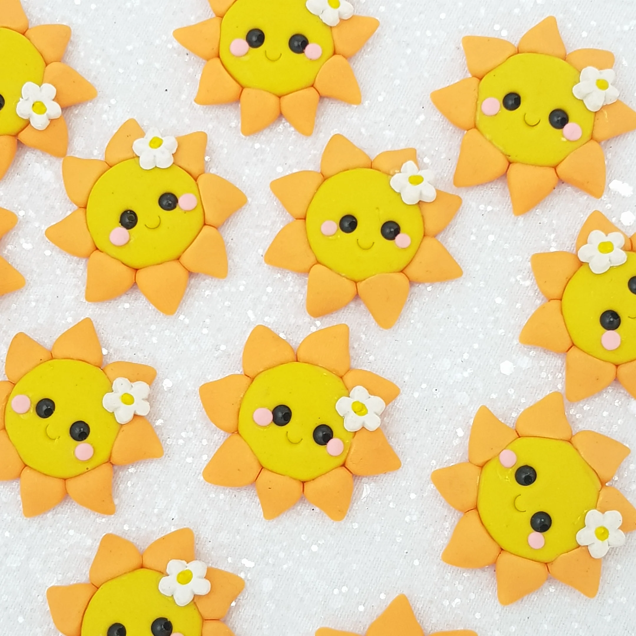 Clay Charm Embellishment - Sun