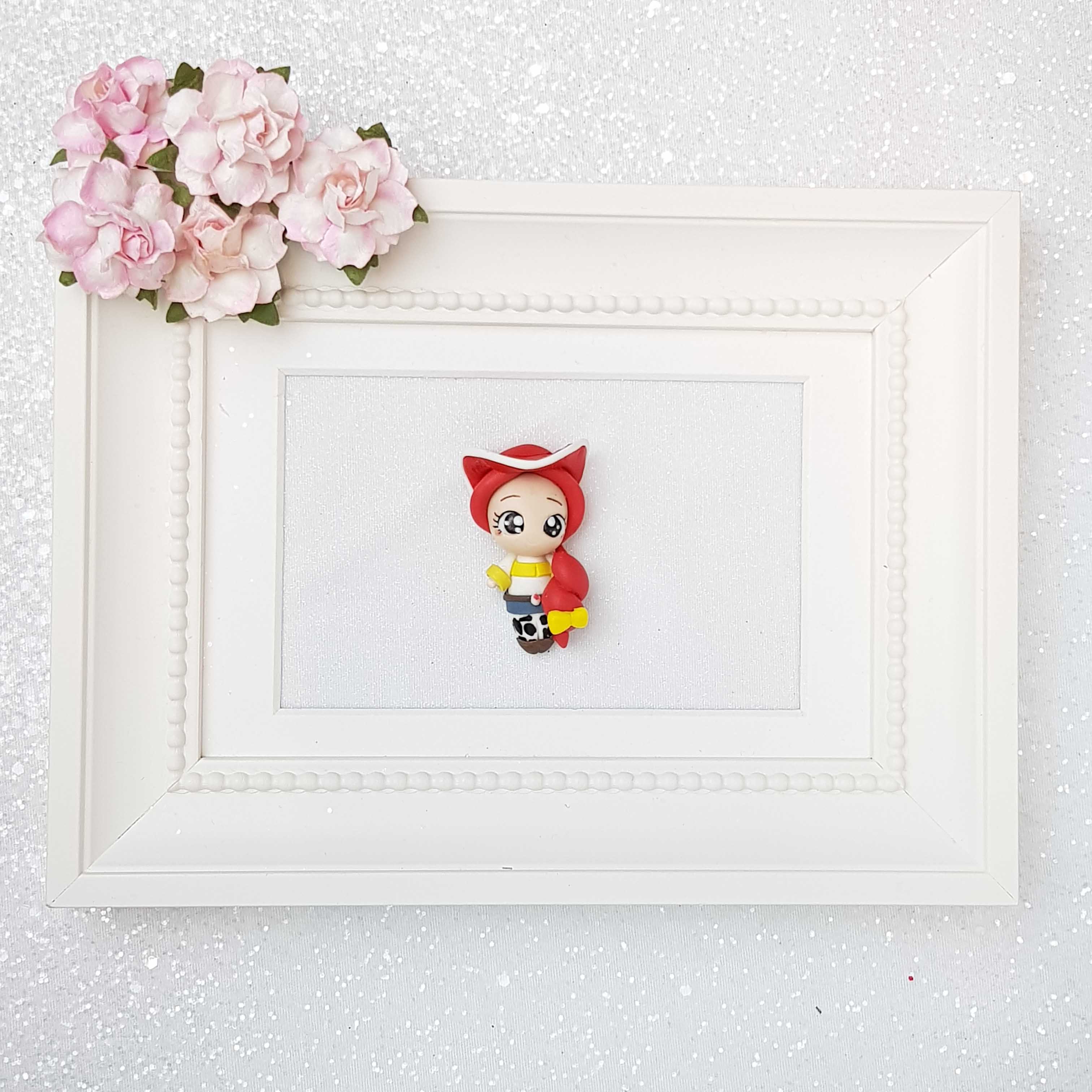 Clay Charm Embellishment - The Big Eyes Cowboy Girl