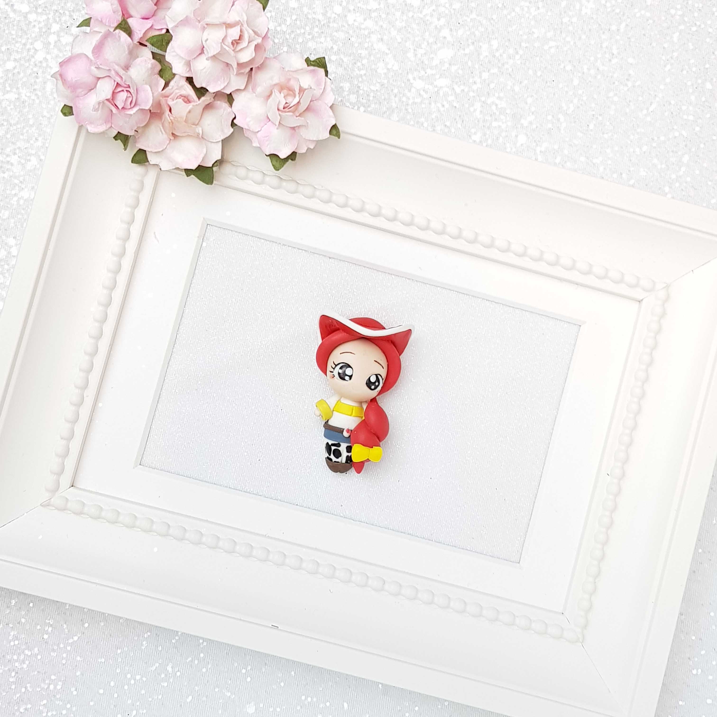 Clay Charm Embellishment - The Big Eyes Cowboy Girl - Image 2