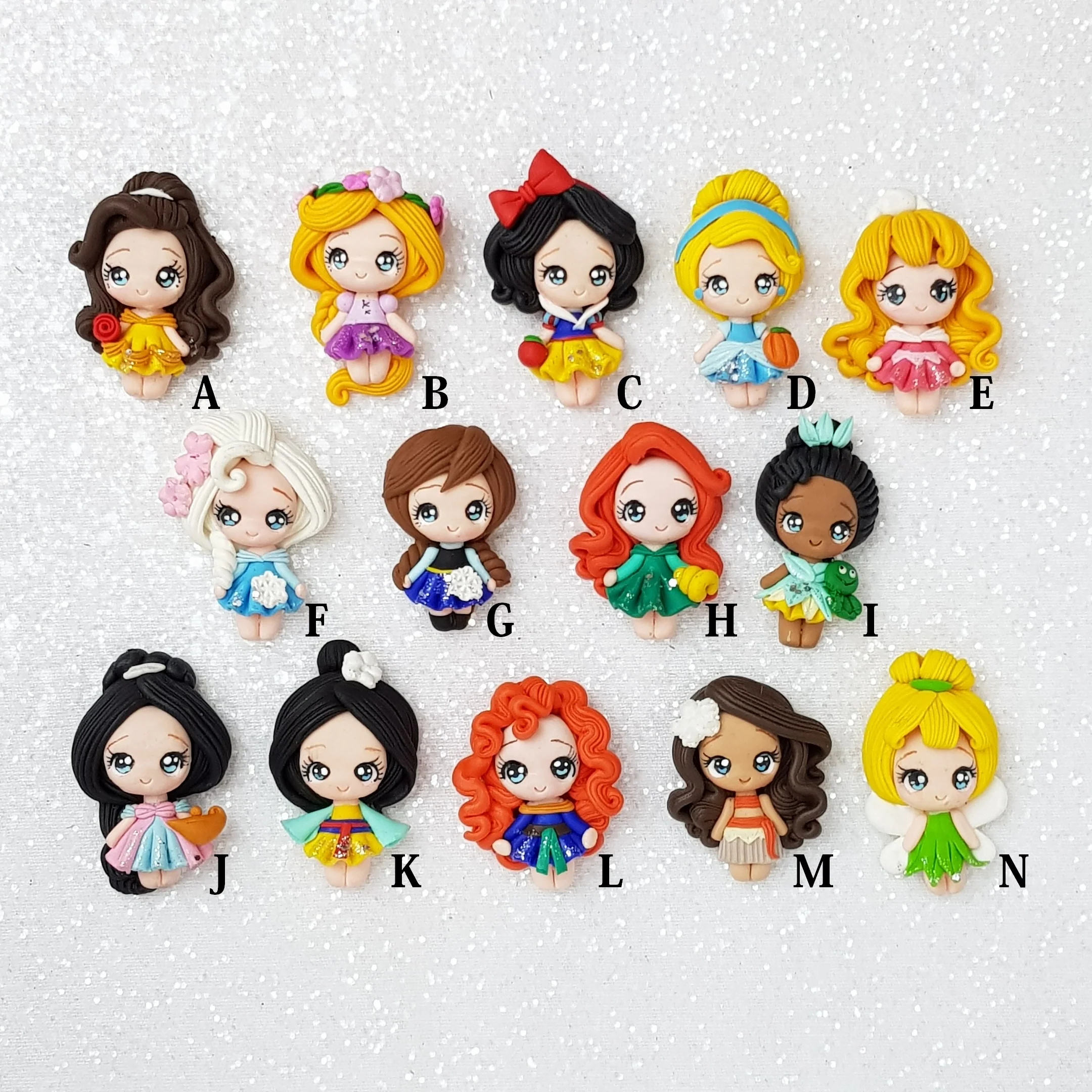 Clay Charm Embellishment - Toddler mini size 4cm  Princess Limited