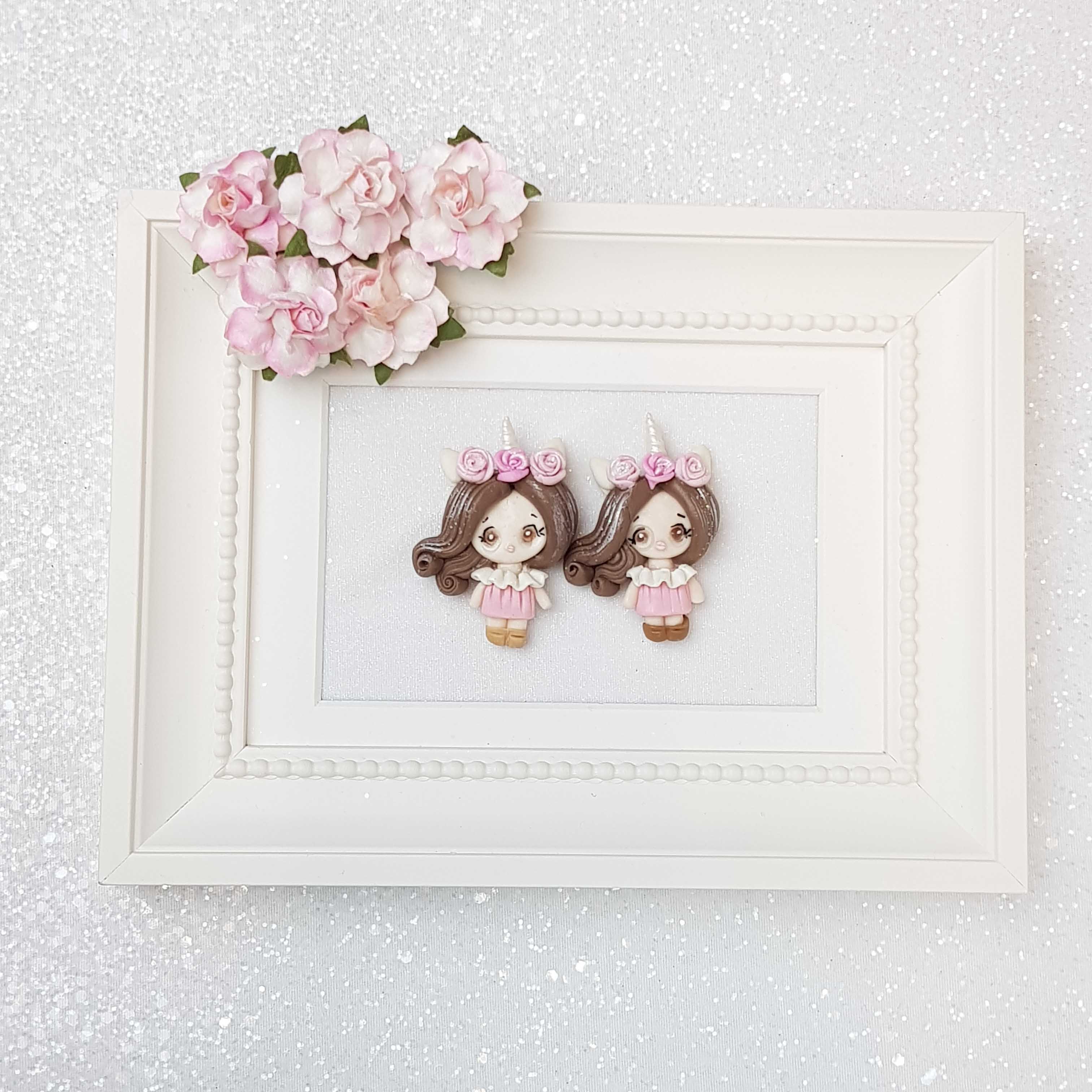 Clay Charm Embellishment - Unicorn Girl