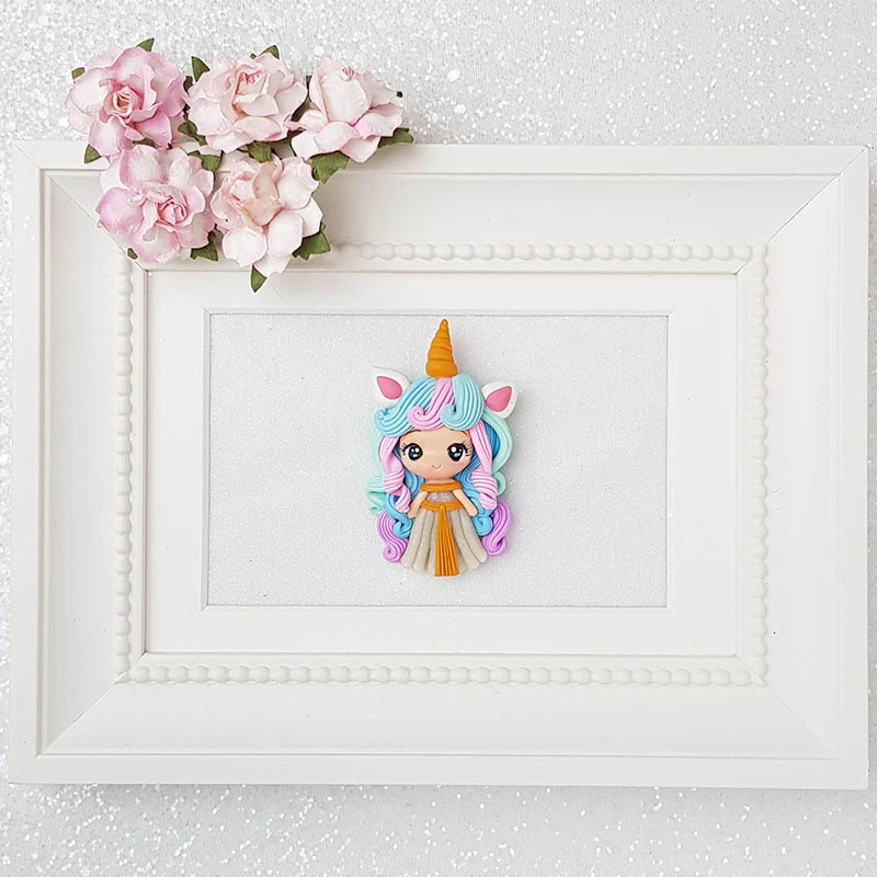 Clay Charm Embellishment - Unicorn Girl Limited
