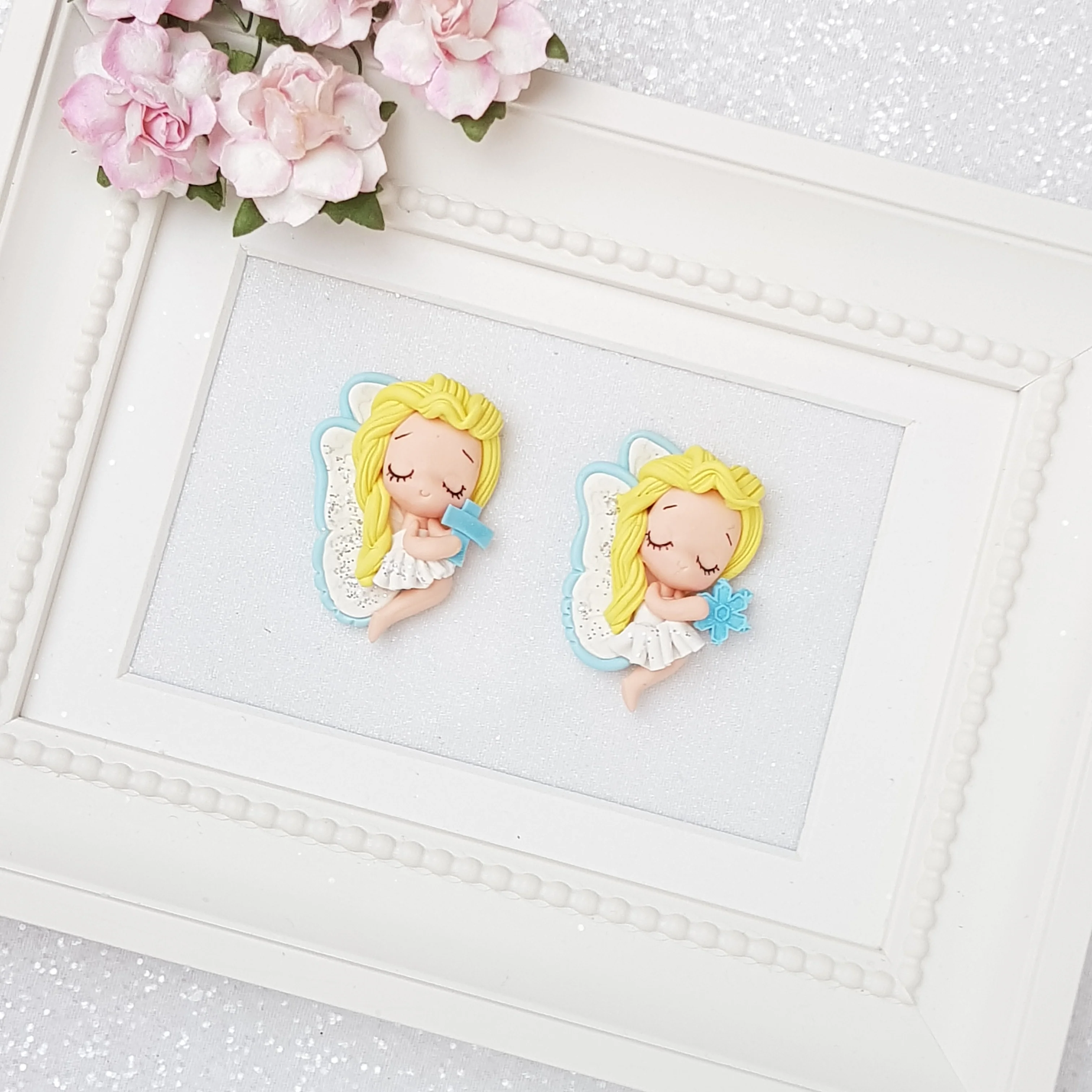 Clay Charm Embellishment - winter angel