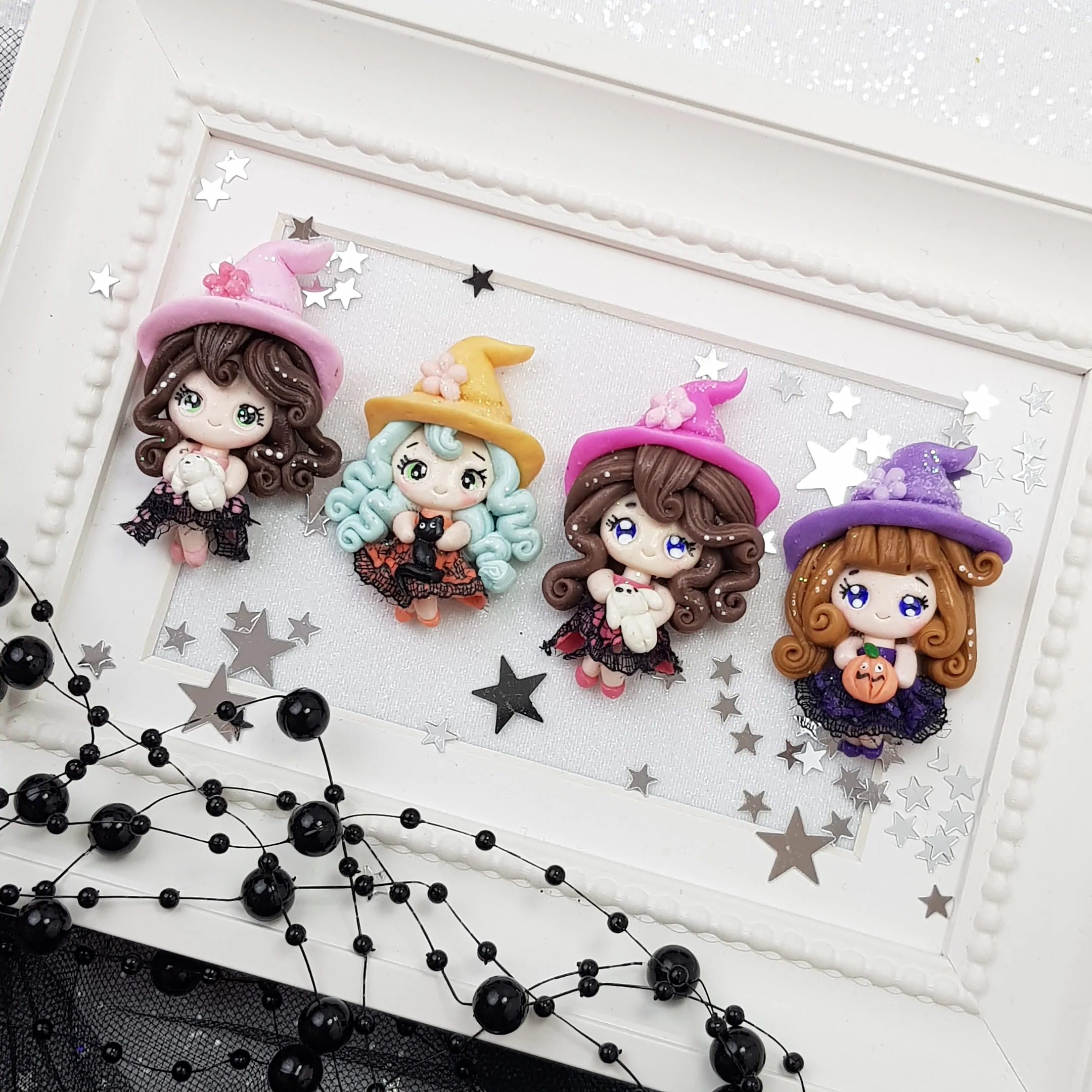 Clay Charm Embellishment - Witch with Lace Exclusive - Image 2