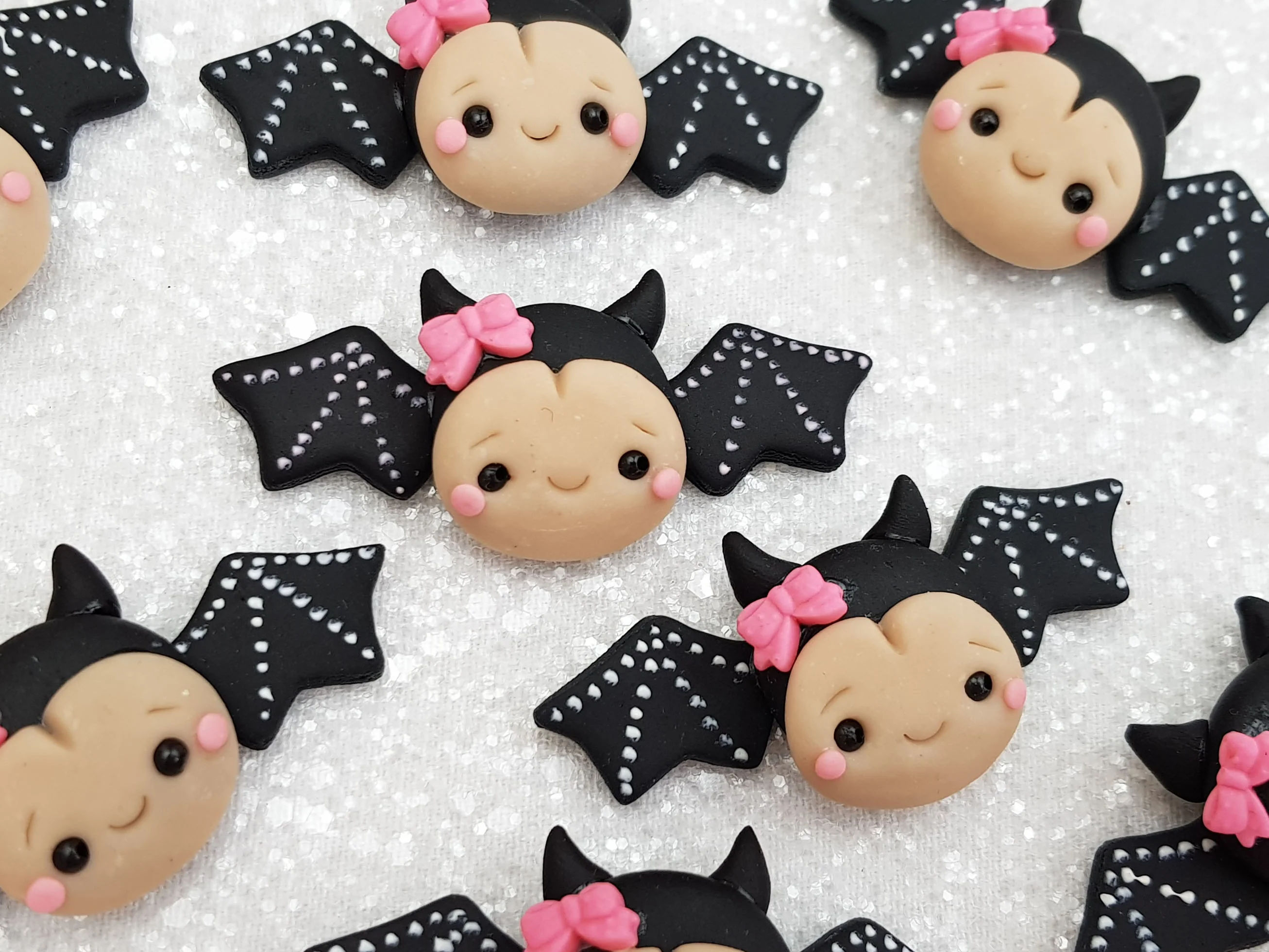 Clay Charm Embellishment - Bat Halloween