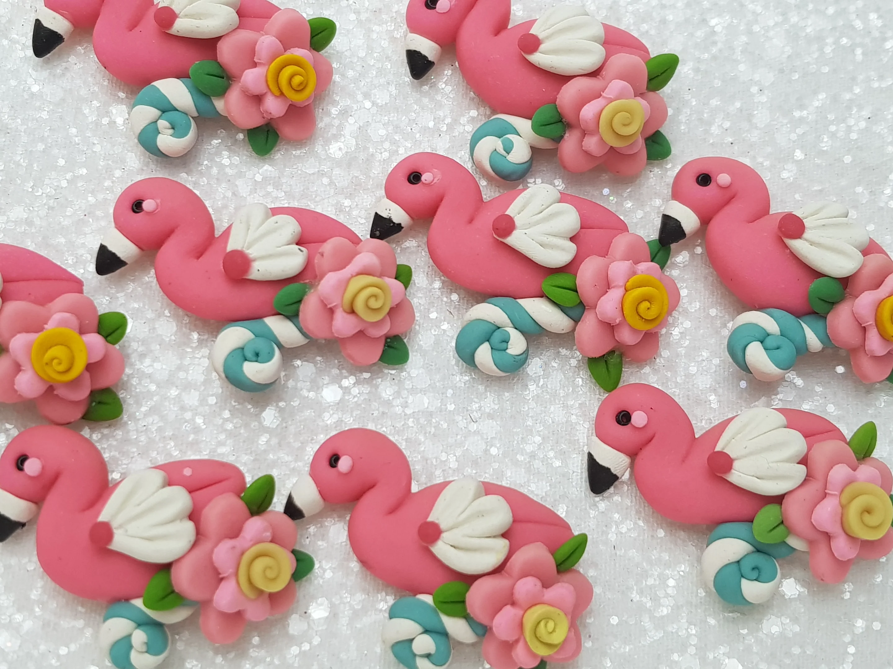 Clay Charm Embellishment - FLAMINGO