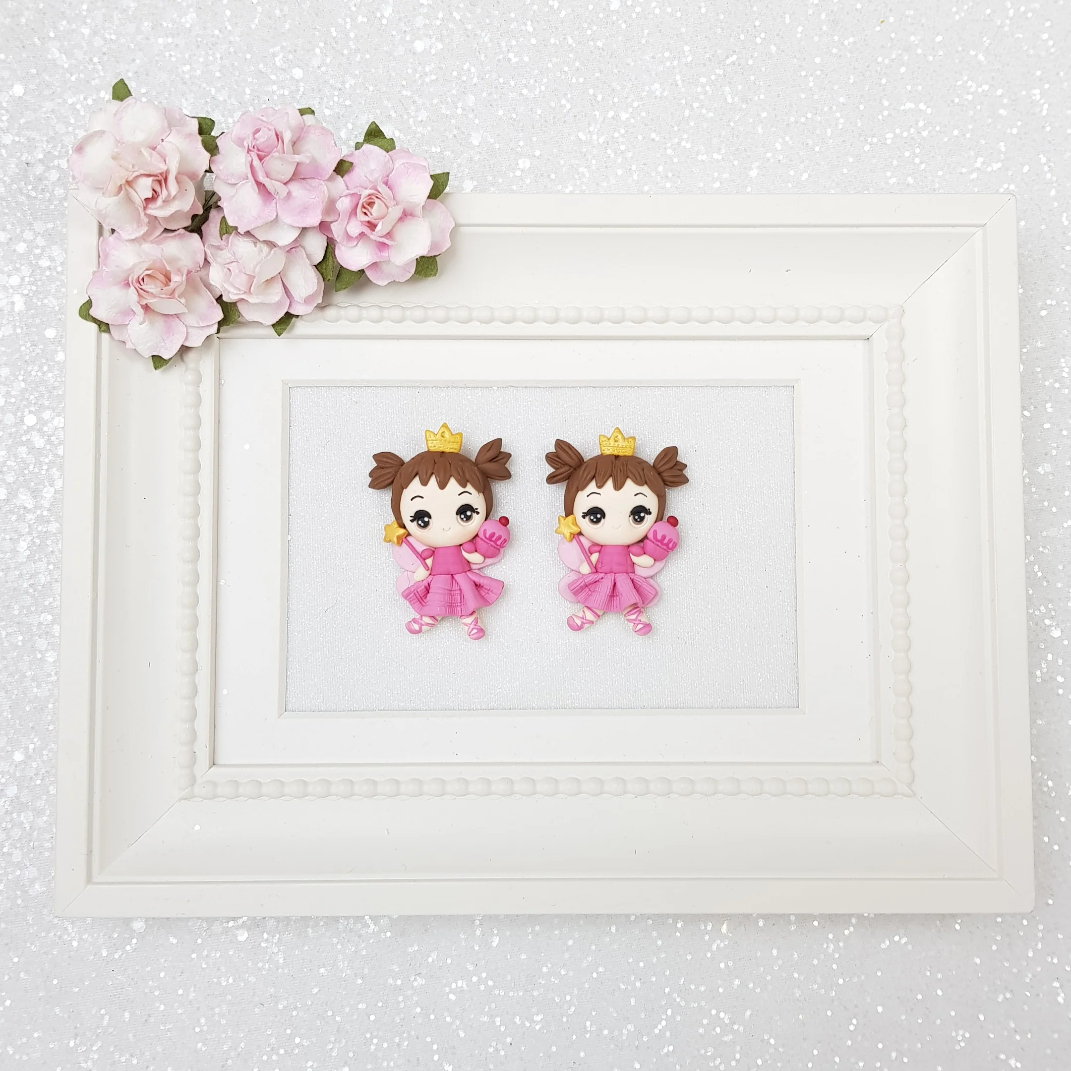 Cupcake fairy - Handmade Flatback Clay Bow Centre