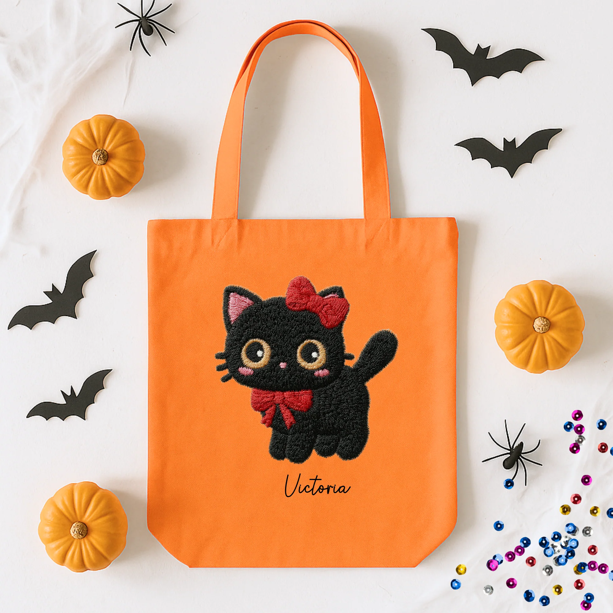 Custom DTF Transfer - Black cat red bow personalised - DTF ready to press - Image 2