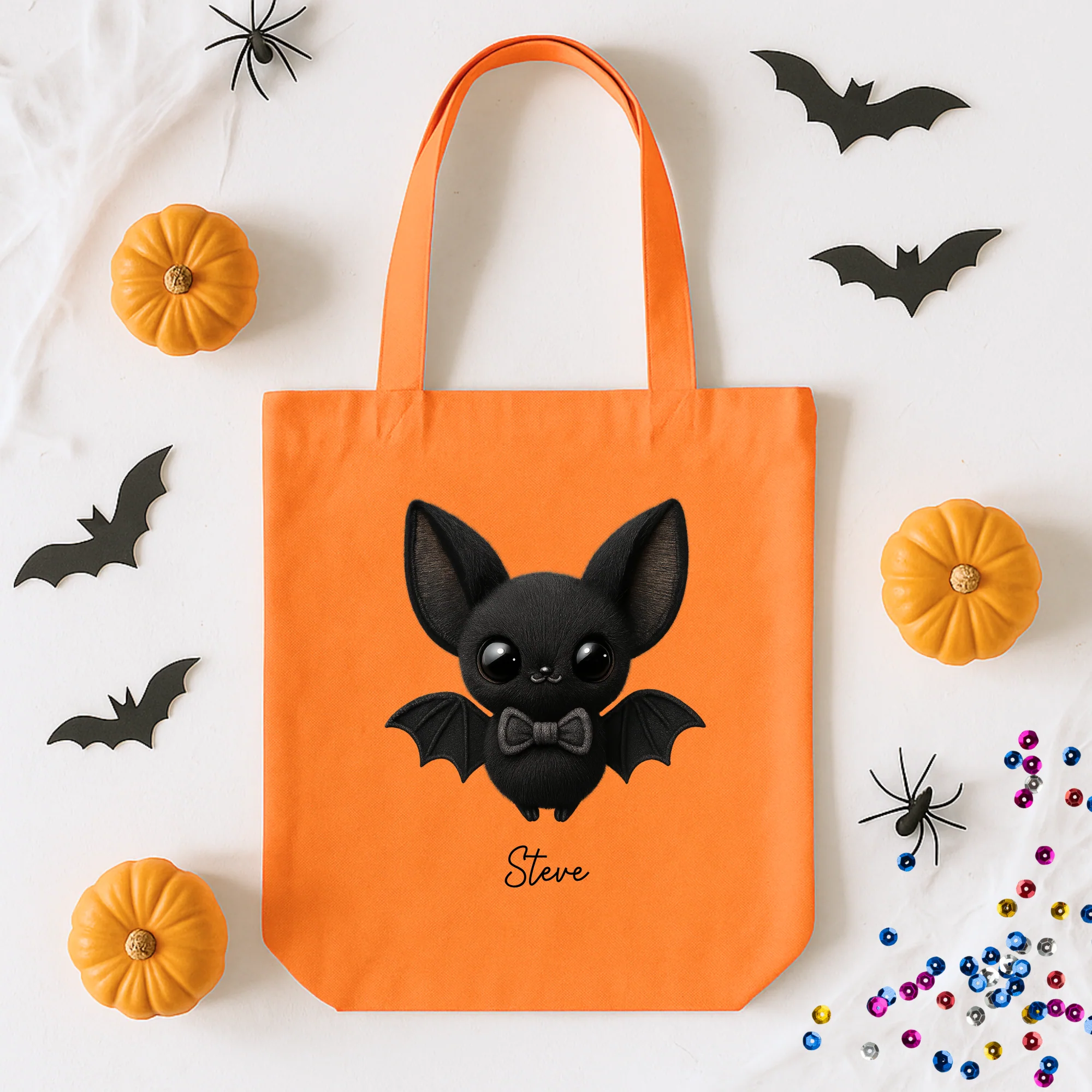 Custom DTF Transfer - Cute black bat black bow personalised - DTF ready to press - Image 2