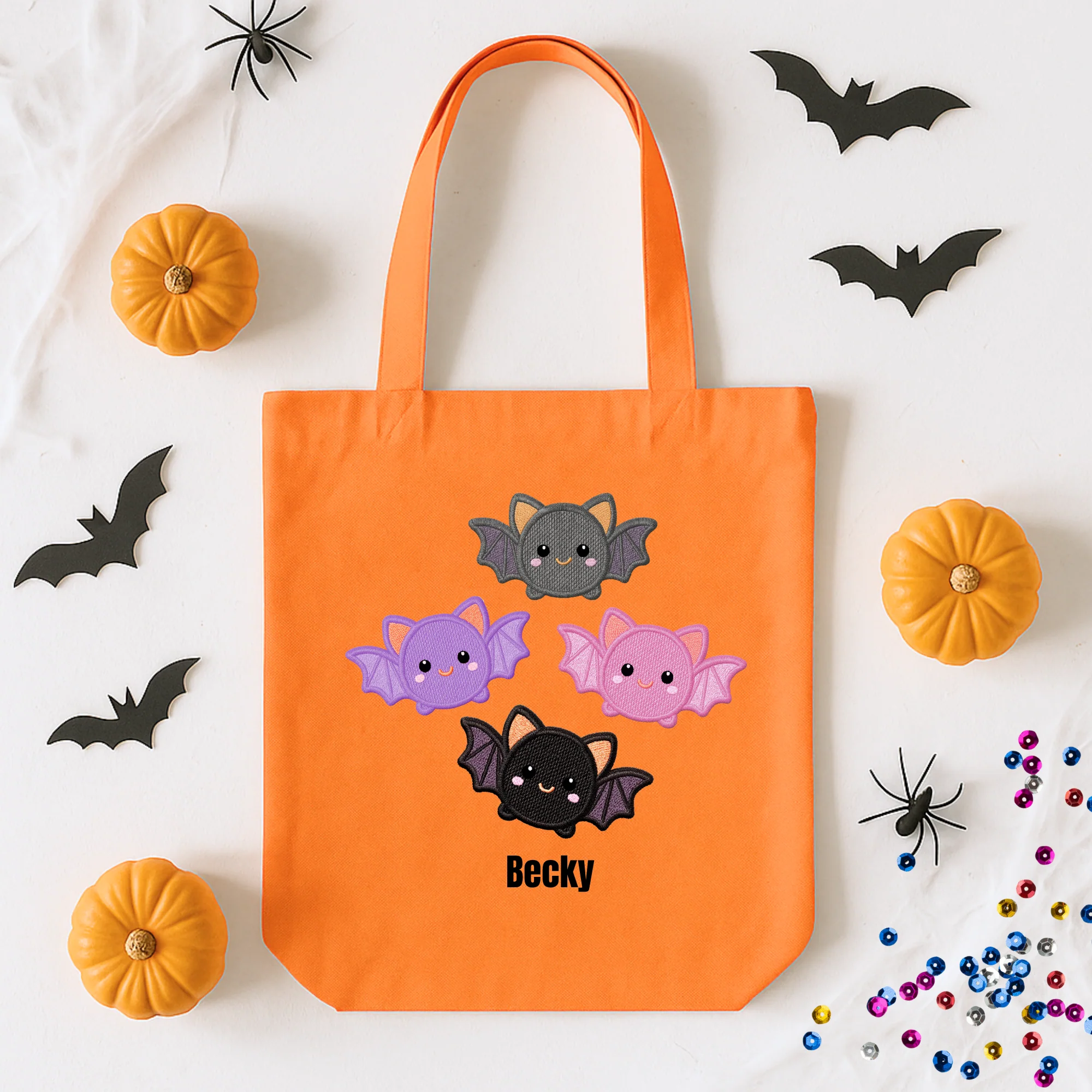 Custom DTF Transfer - Four cute bats Halloween personalised - DTF ready to press - Image 2