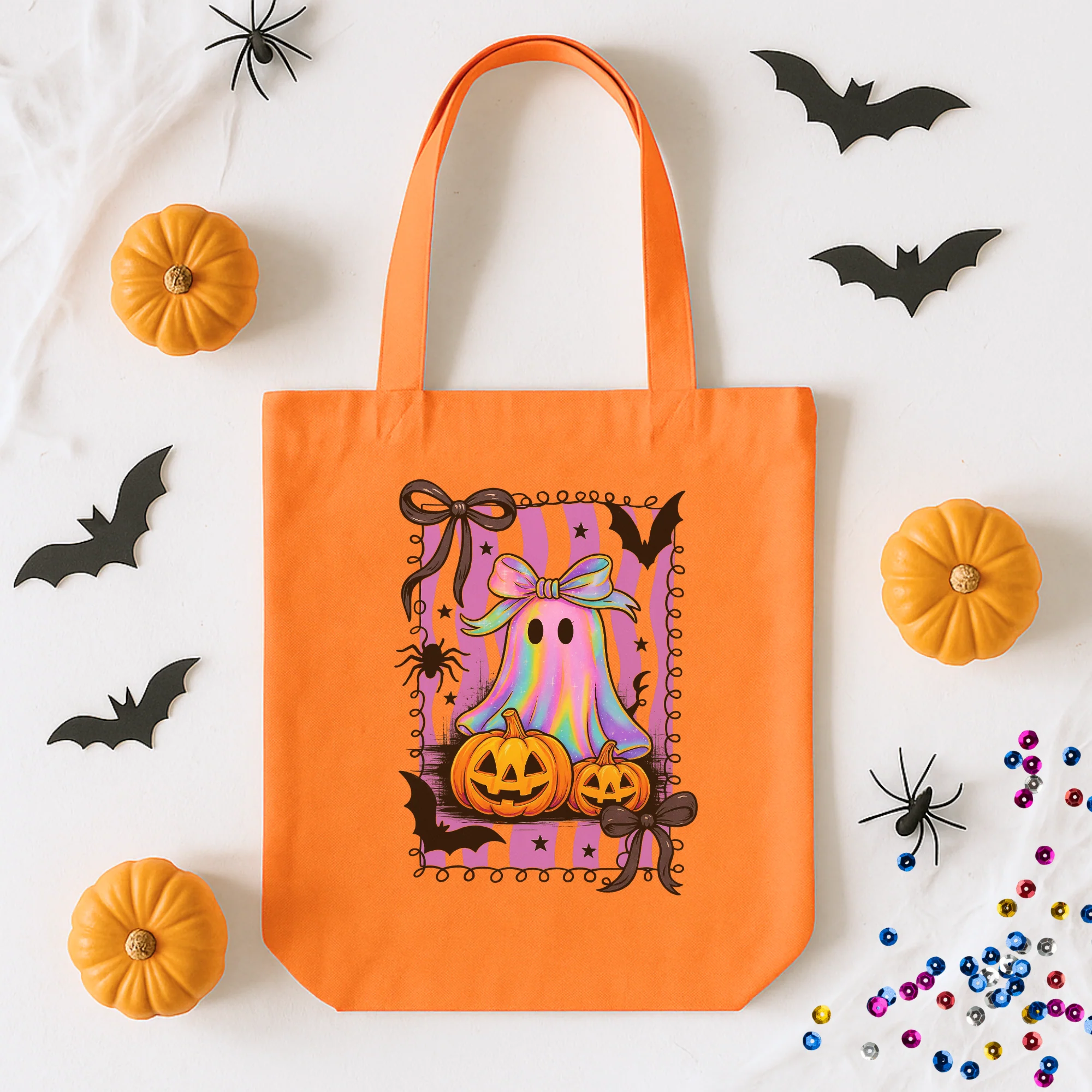 Custom DTF Transfer - Halloween ghost pink pumpkin personalised - DTF ready to press - Image 2