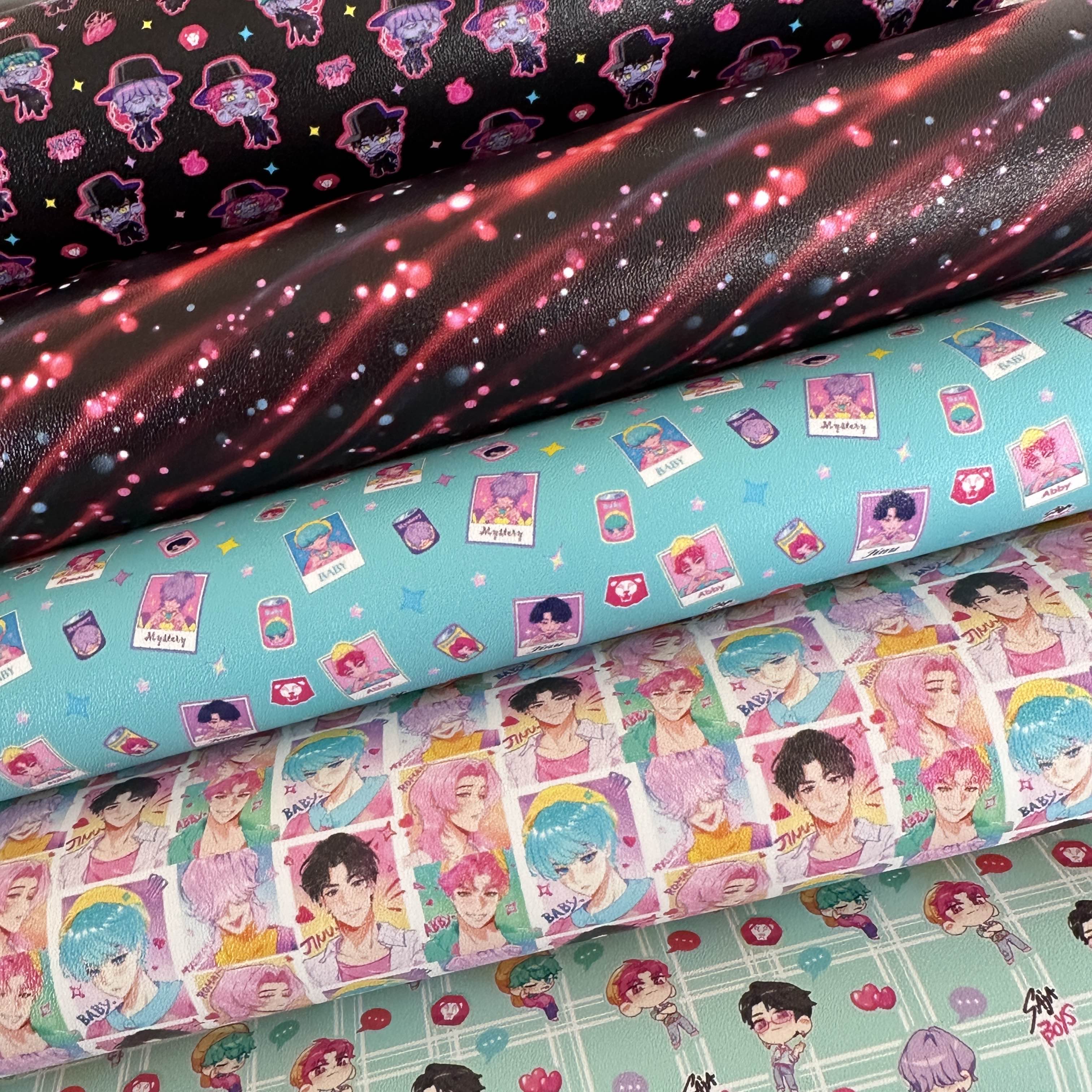 Cute boys - Kpop girls leatherette - faux Pu Leather vinyl - Image 2