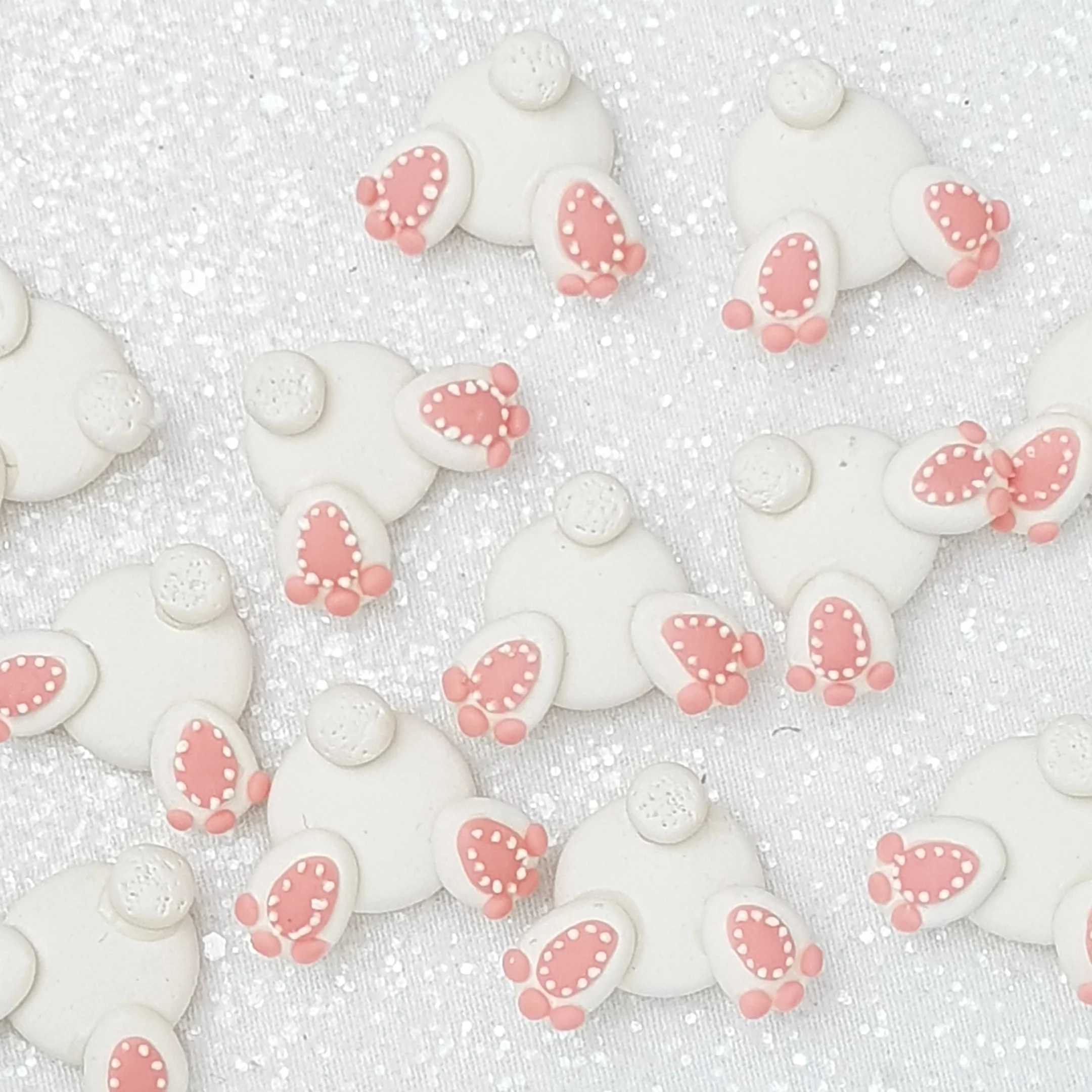 Cute Bunny Bum - Embellishment Clay Bow Centre