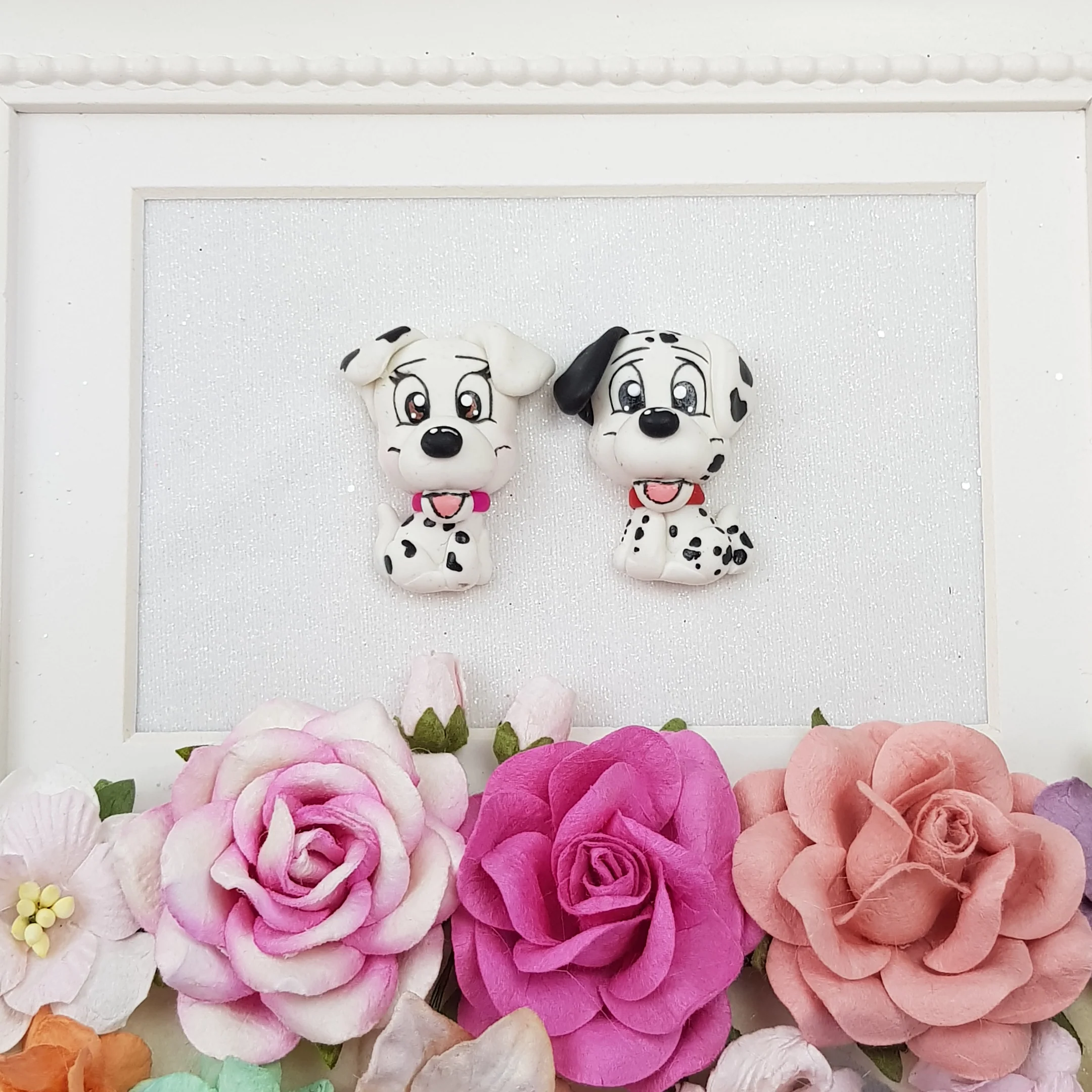 Cute dalmatian puppy - Embellishment Clay Bow Centre