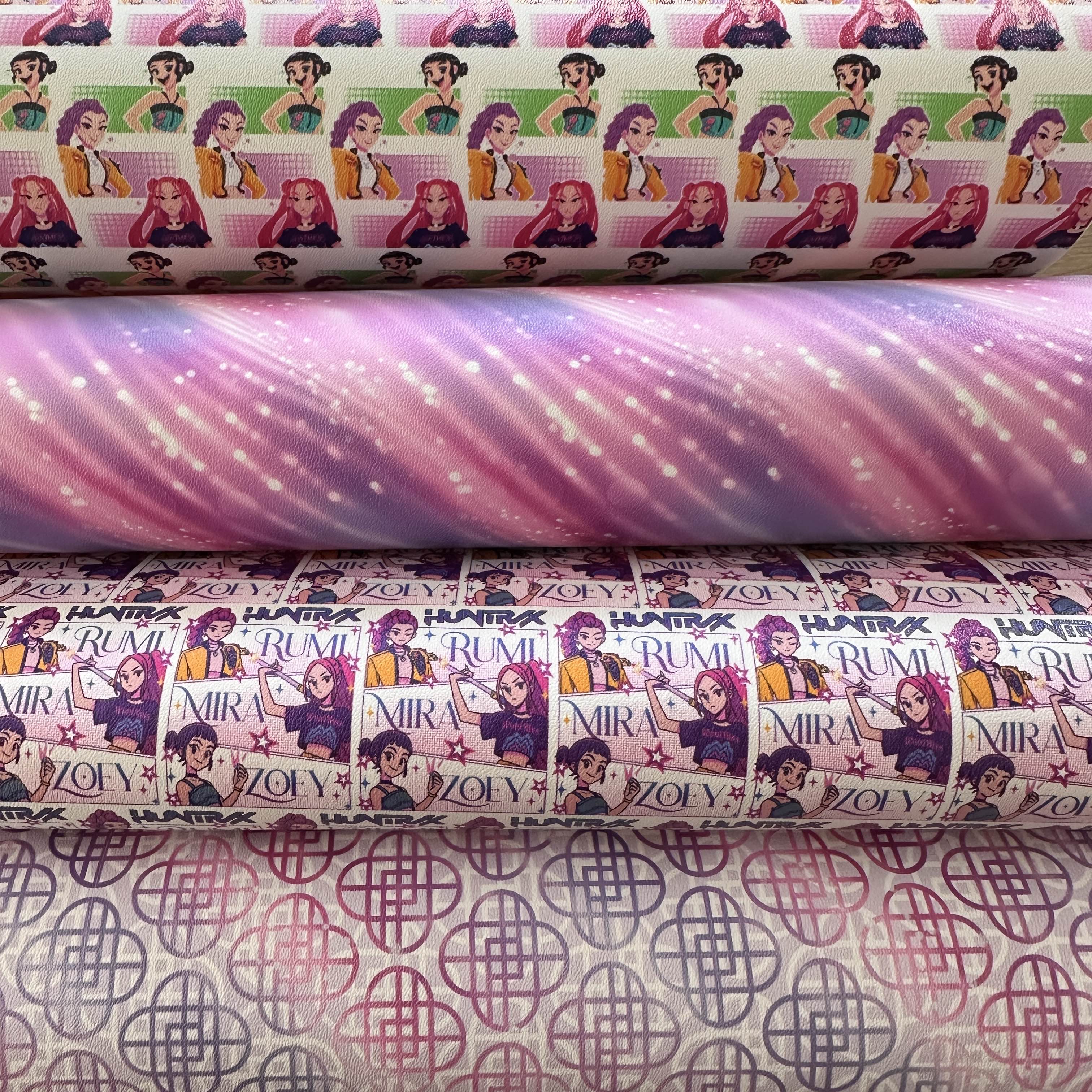 Cute girls - Kpop leatherette - faux Pu Leather vinyl