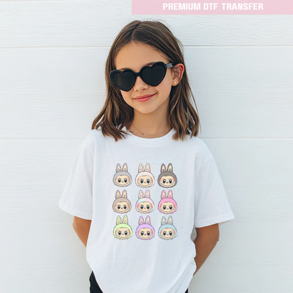 Cute Monster with bow personalised - DTF transfer ready to press