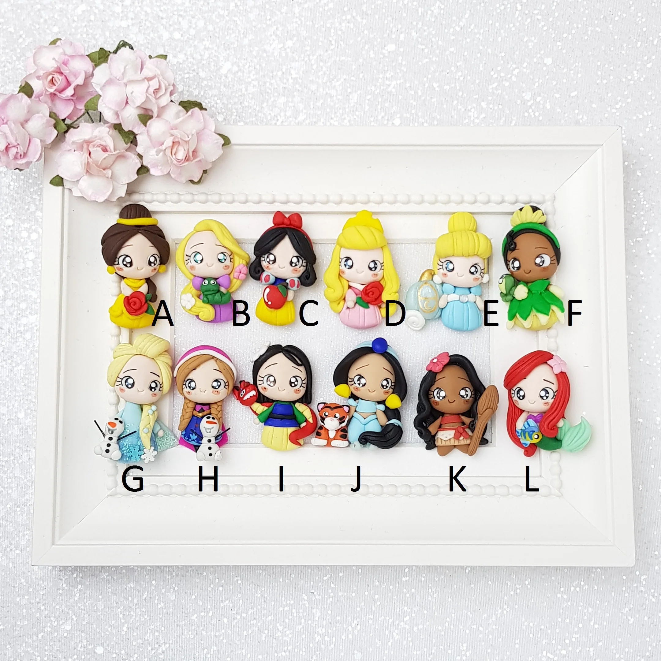 Cute princess - Handmade Flatback Clay Bow Centre