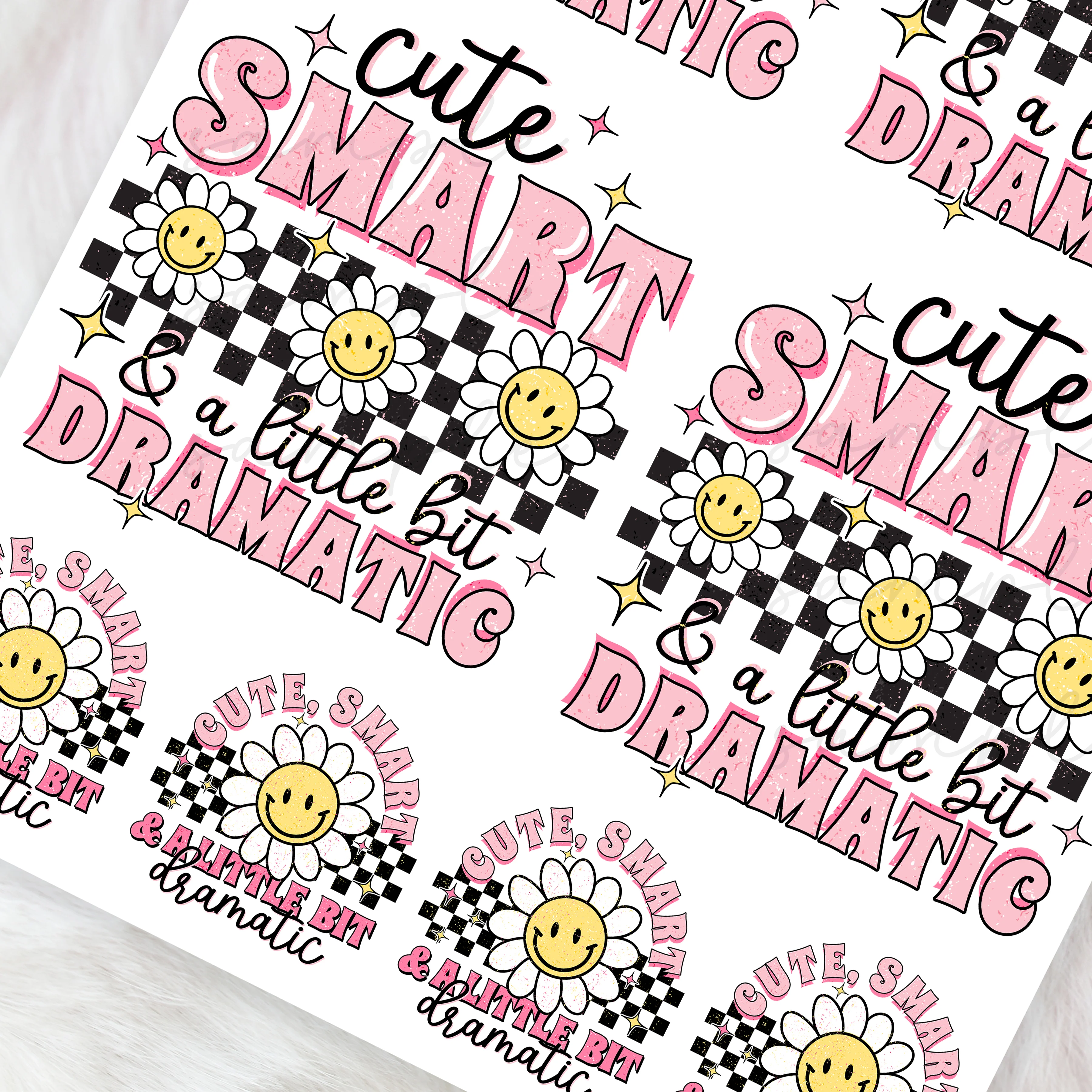 Cute smart dramatic - CHOOSE UV DTF decal - DTF Transfer - Image 2