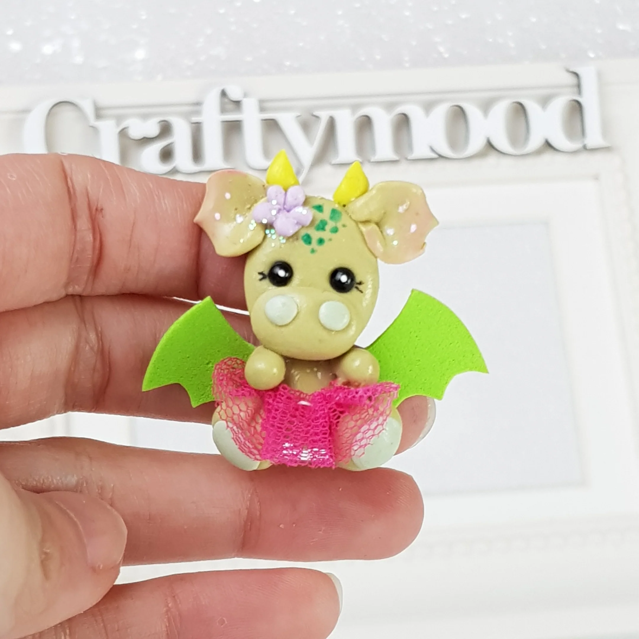 Dancing Animal tutu - Handmade Flatback Clay Bow Centre - Image 2