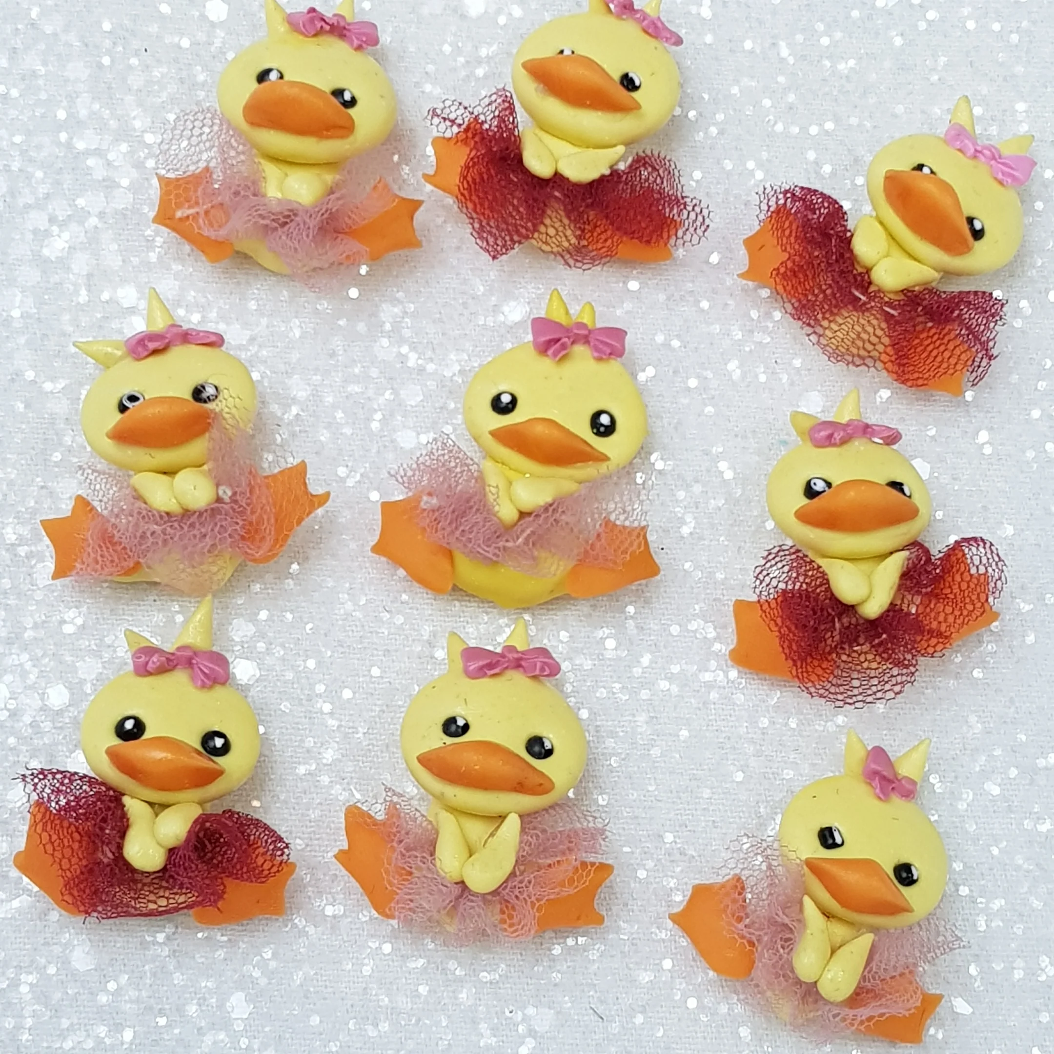 Dancing tutu duck - Embellishment Clay Bow Centre