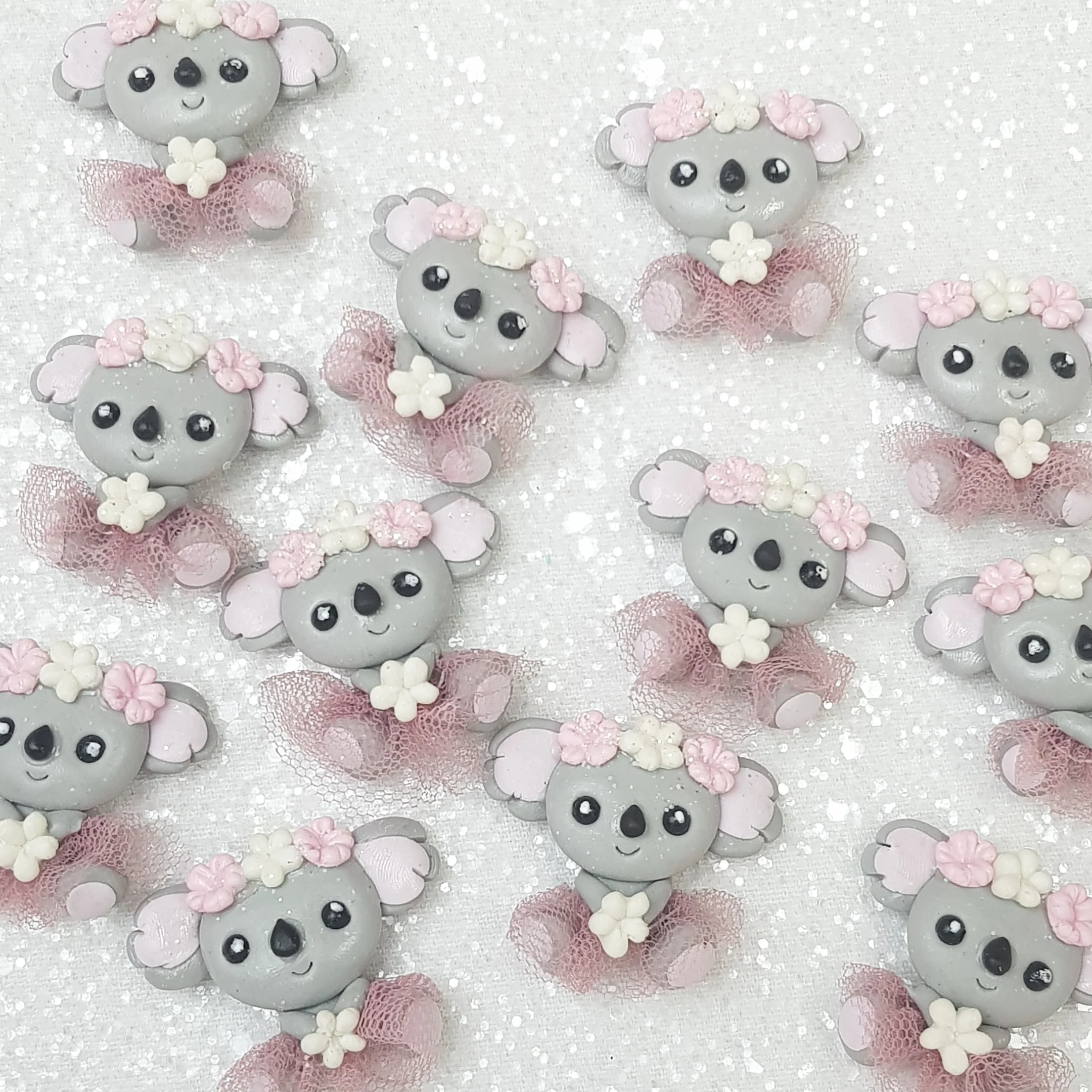 Dancing tutu koala - Embellishment Clay Bow Centre