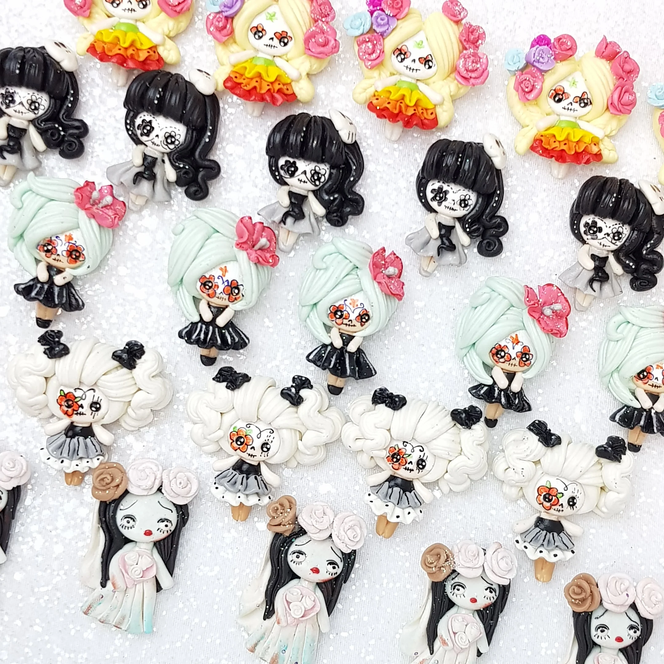 Death Girl - Embellishment Clay Bow Centre - Image 3