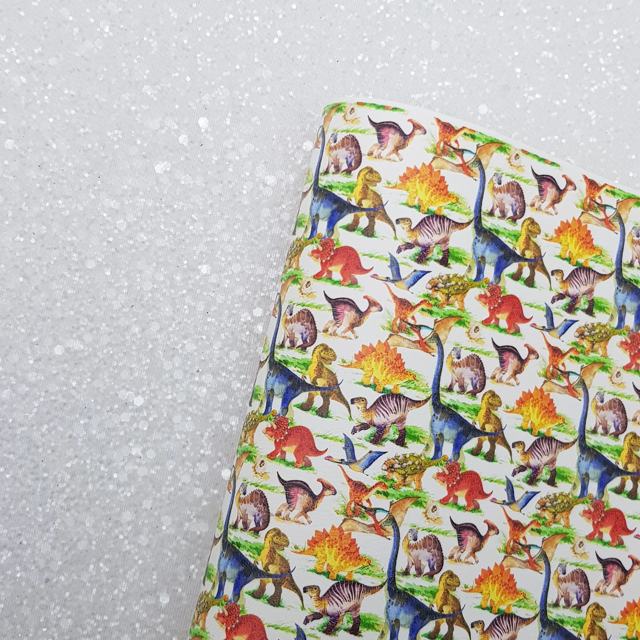 dinosaur - Pu Leather vinyl - canvas - choose Fabric material Sheets