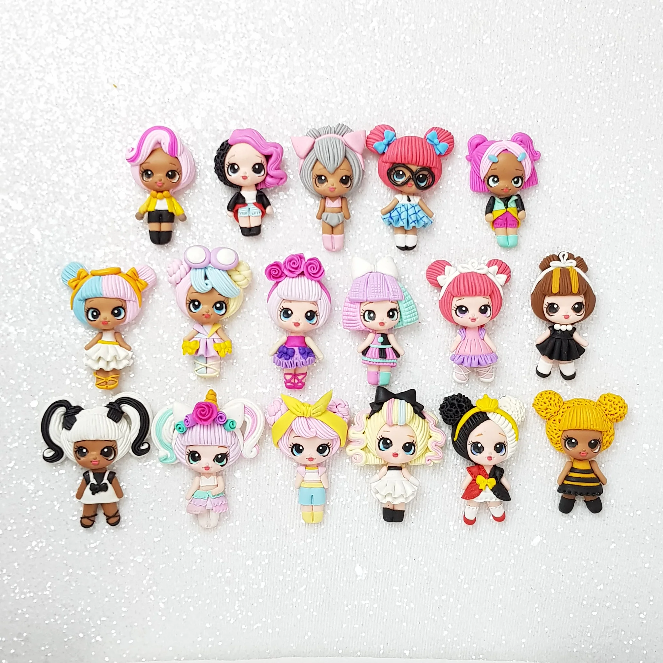 Doll Limited (set of 17) - Handmade Flatback Clay Bow Centre - Image 2