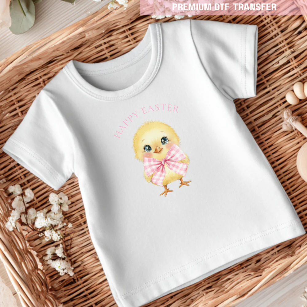 DTF Transfer - chick - pink - Easter - DTF ready to press