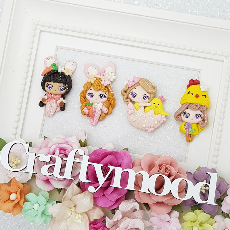 Easter spring dressing up girls - Embellishment Clay Bow Centre - Image 2