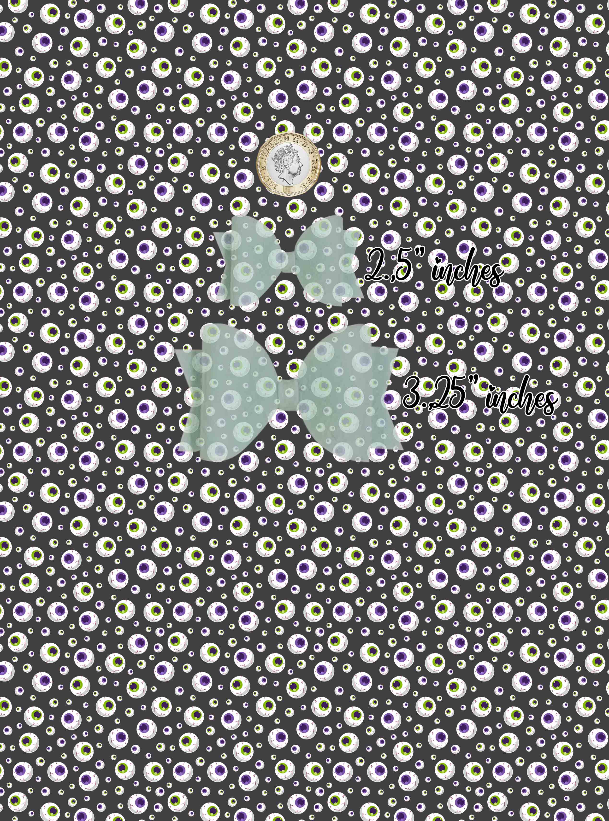 Eye ball halloween - Pu Leather vinyl - canvas - choose Fabric material Sheets - Image 3
